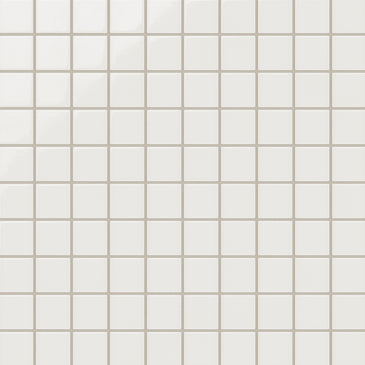 2x2 Straight Set Sheeted Original Ceramic Mosaic Tile in Feldspar Gloss