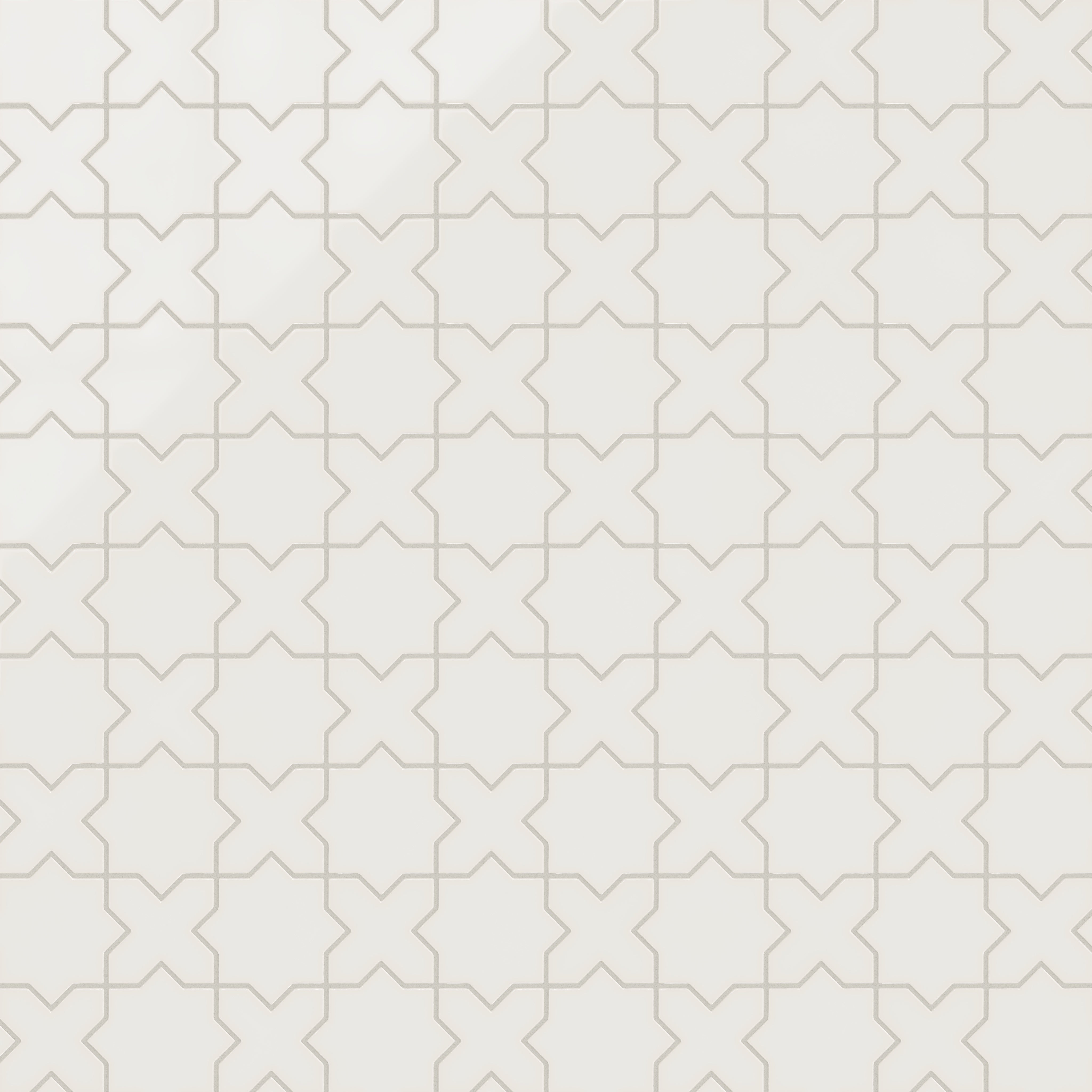 Mini Star & Cross Original Ceramic Tile in Feldspar Gloss