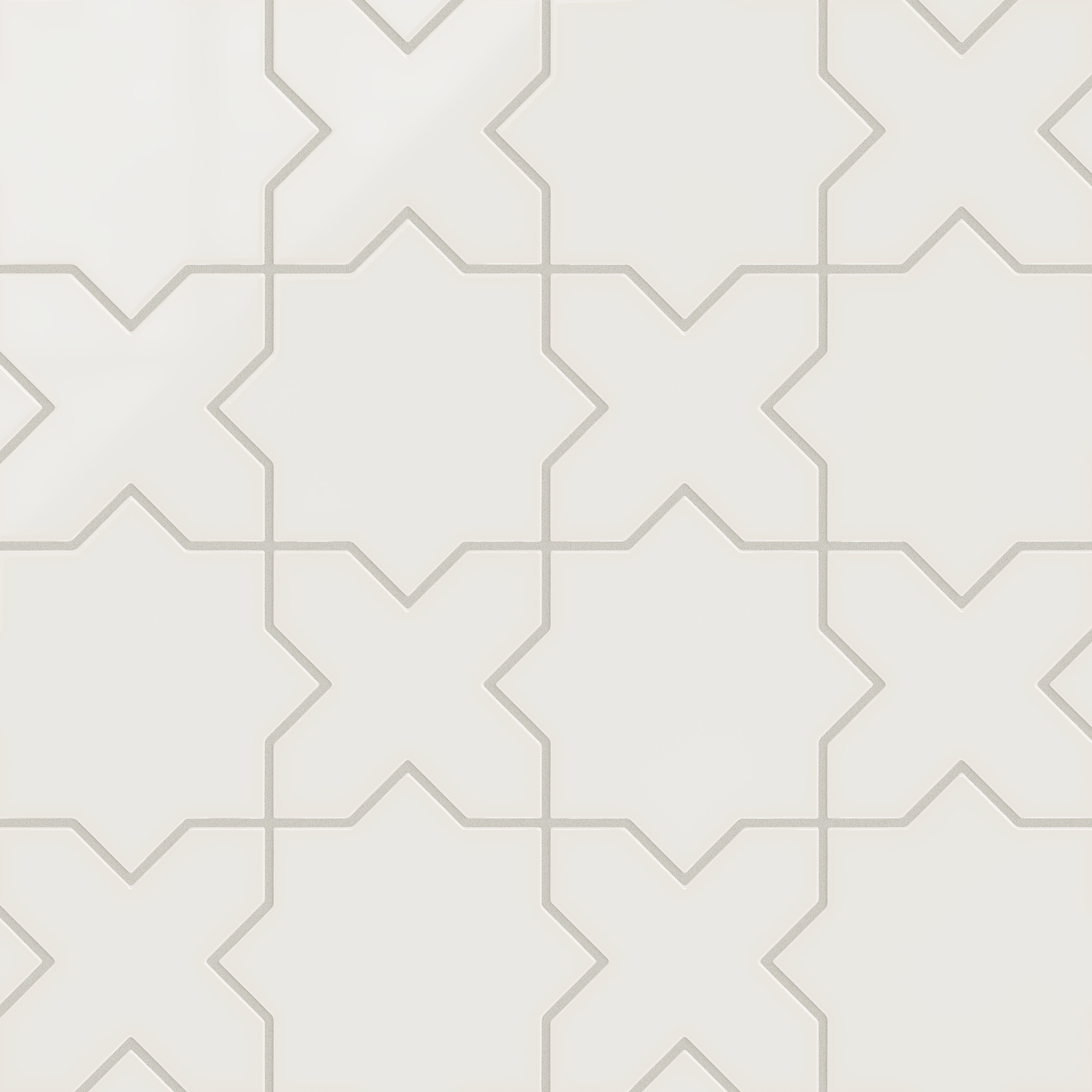 Star & Cross Original Ceramic Tile in Feldspar Gloss