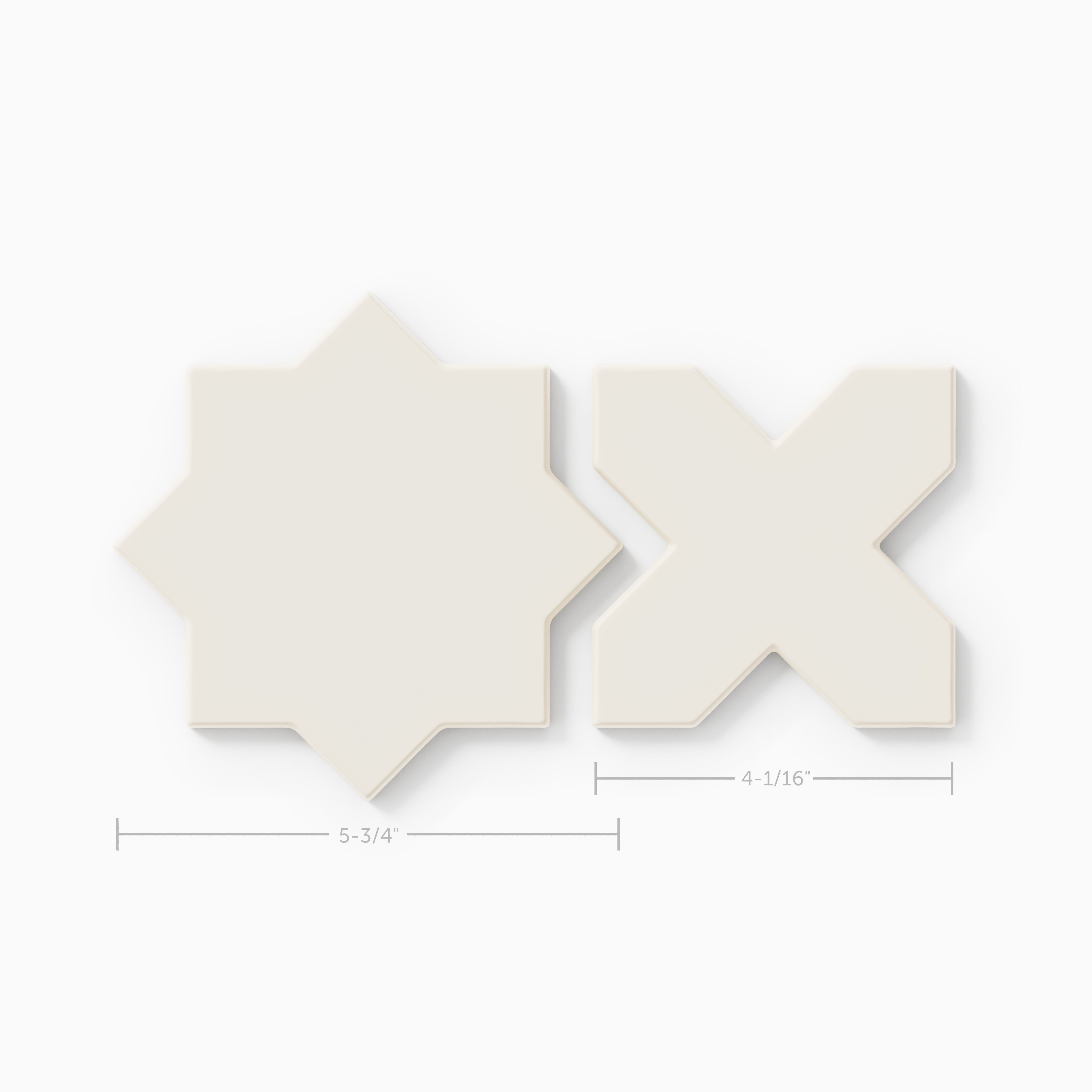 Mini Star & Cross Original Ceramic Tile in Feldspar Matte