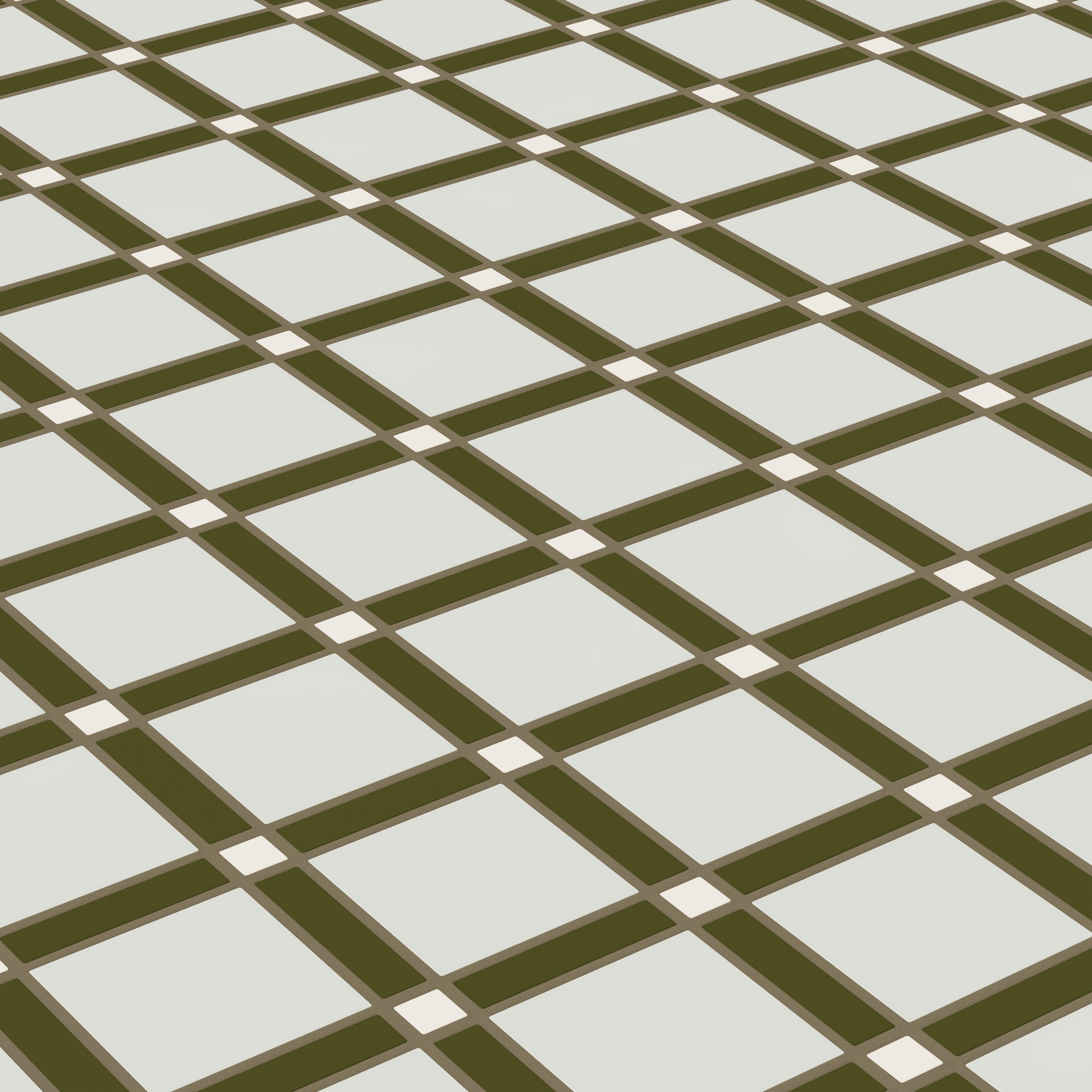 Lattice Sheeted Original Ceramic Tile in Feldspar Matte, Bonsai Matte & Overcast Matte