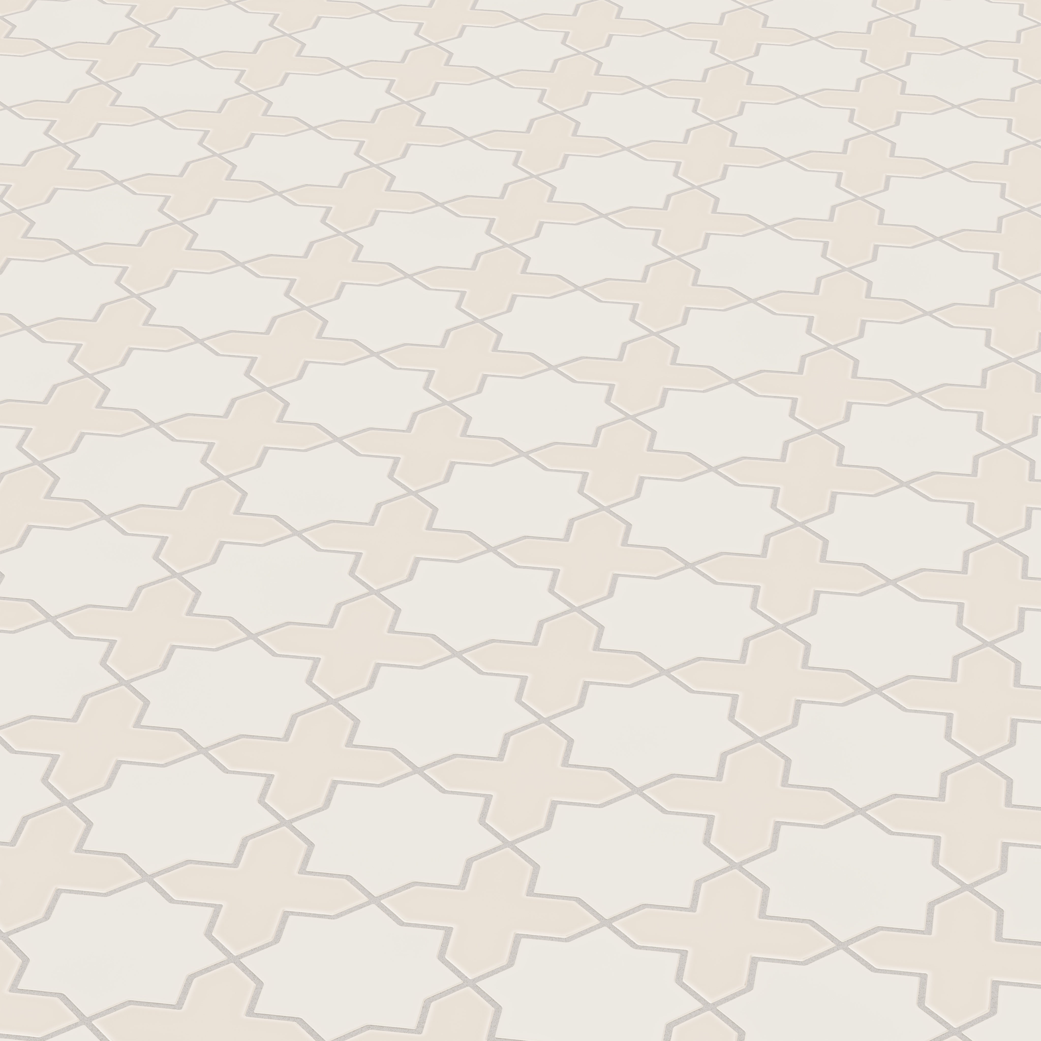 Mini Star & Cross Original Ceramic Tile in Feldspar Matte & Sand Dune Matte