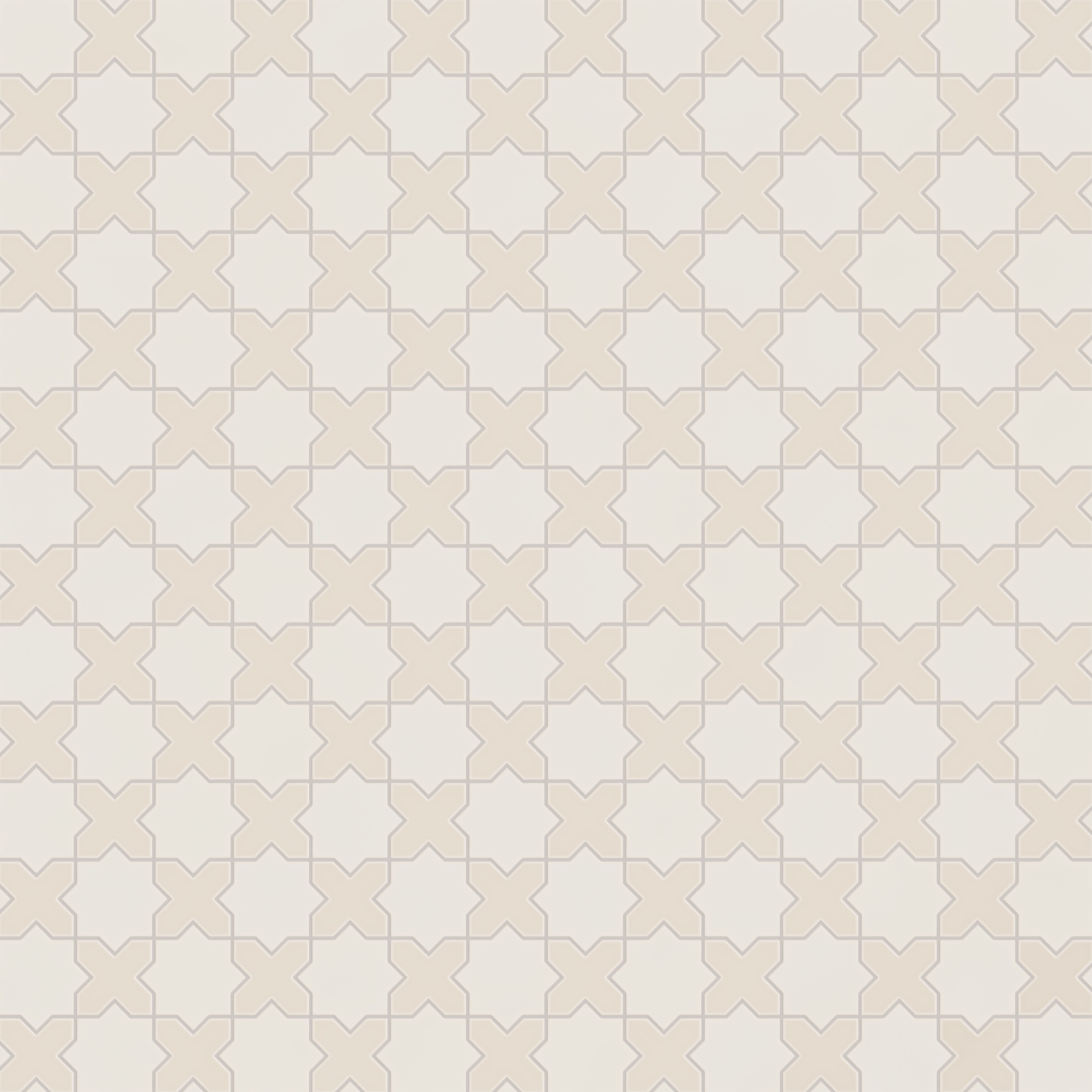 Mini Star & Cross Original Ceramic Tile in Feldspar Matte & Sand Dune Matte