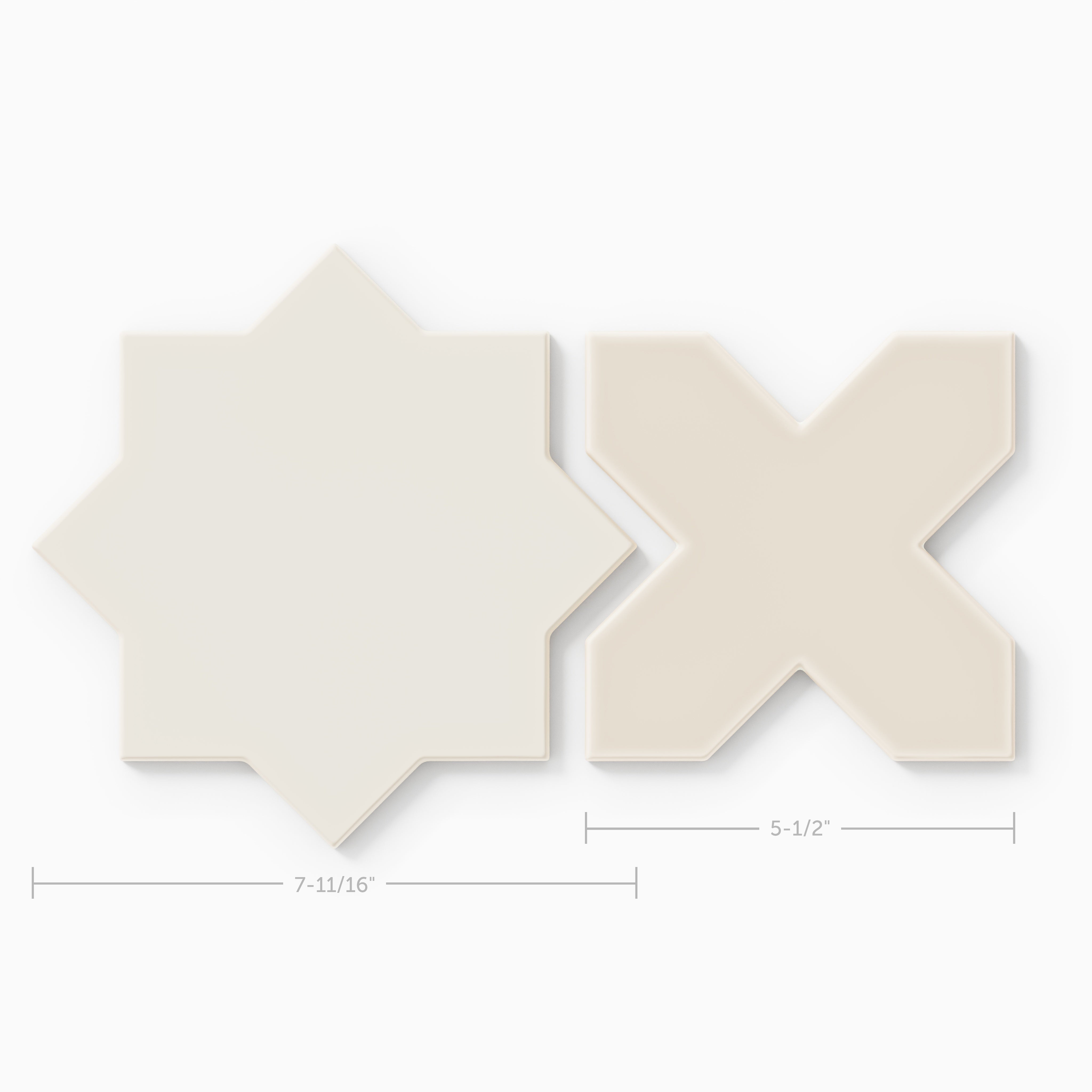 Star & Cross Original Ceramic Tile in Feldspar Matte & Sand Dune Matte