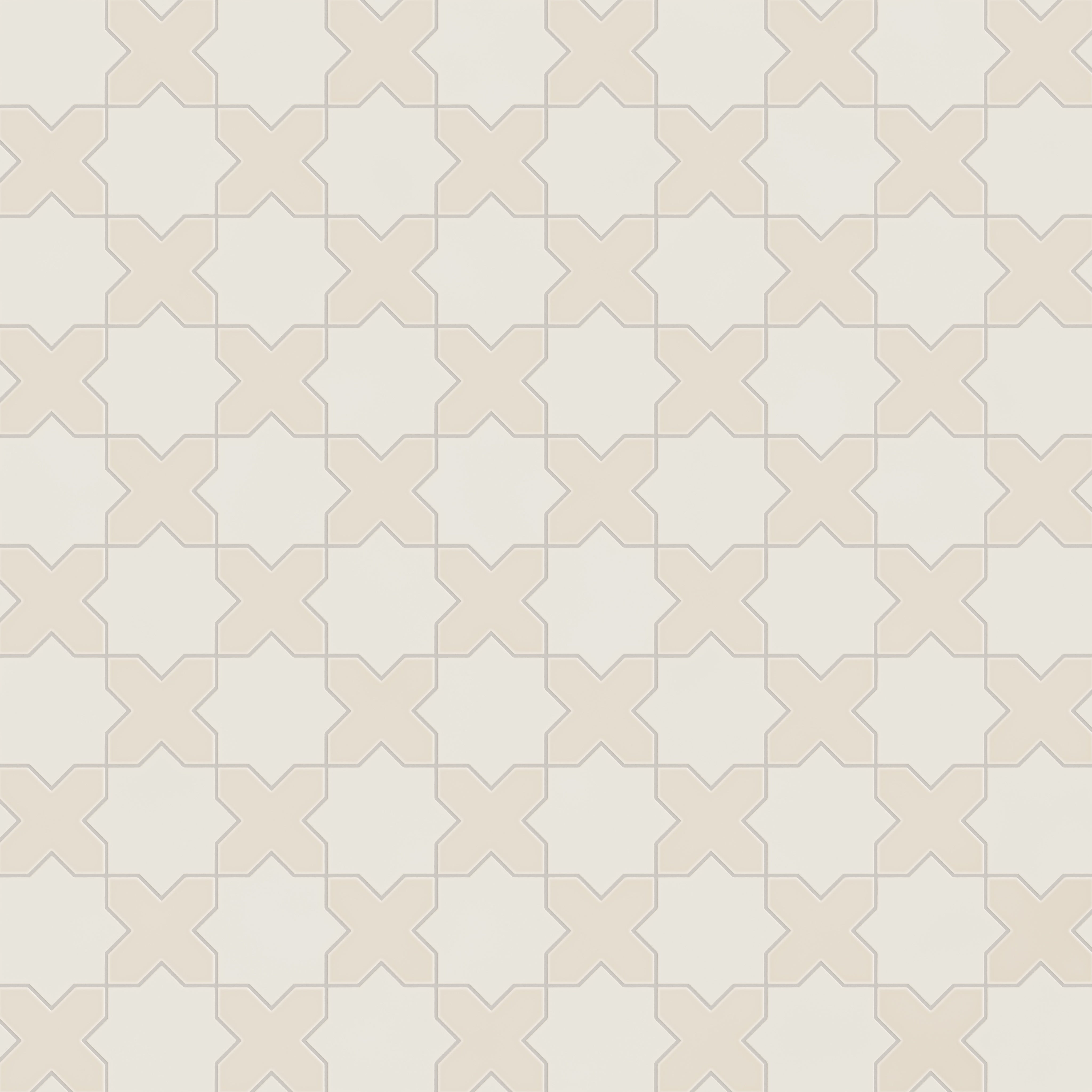 Star & Cross Original Ceramic Tile in Feldspar Matte & Sand Dune Matte
