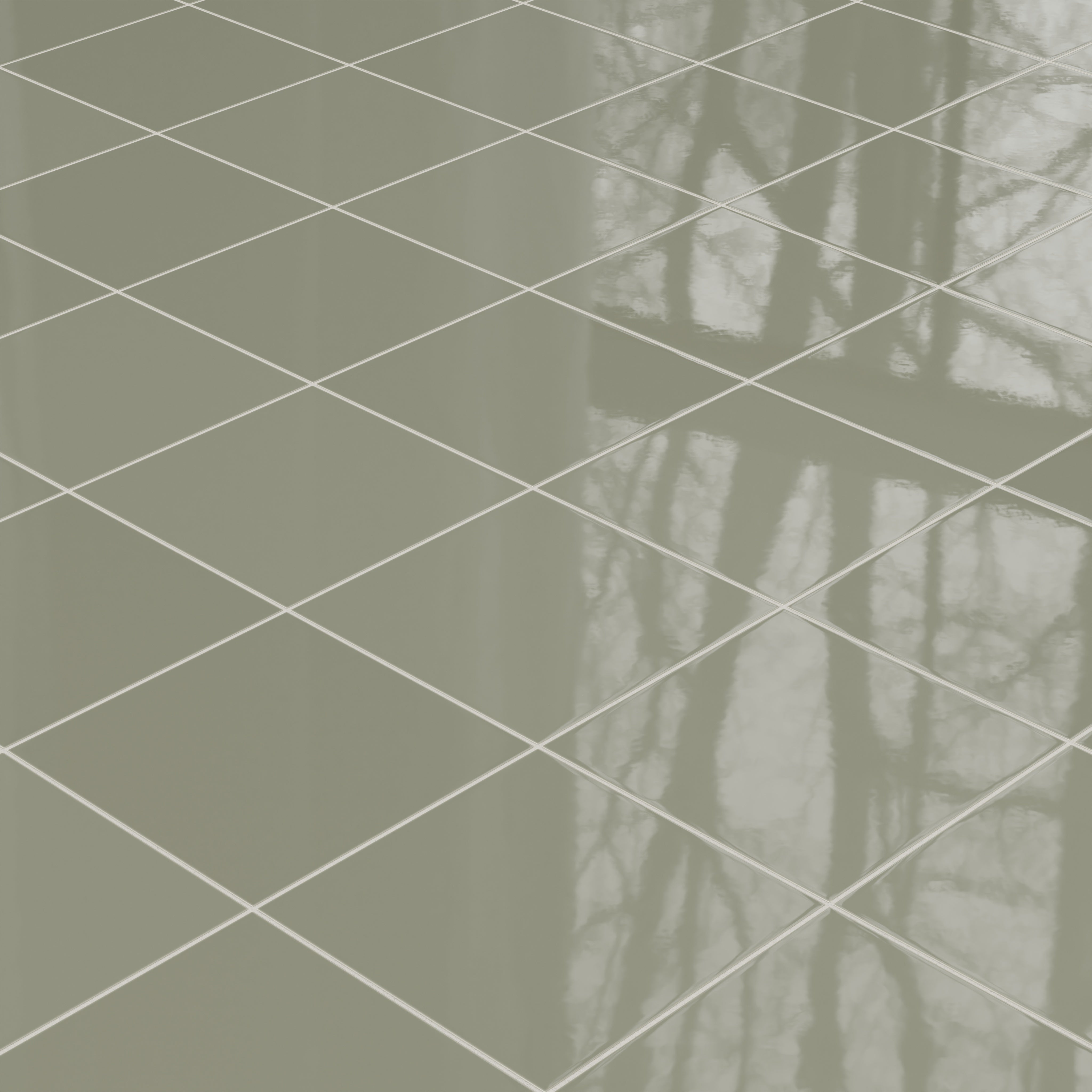 12x12 Natural Press Ceramic Tile in Fern Gloss