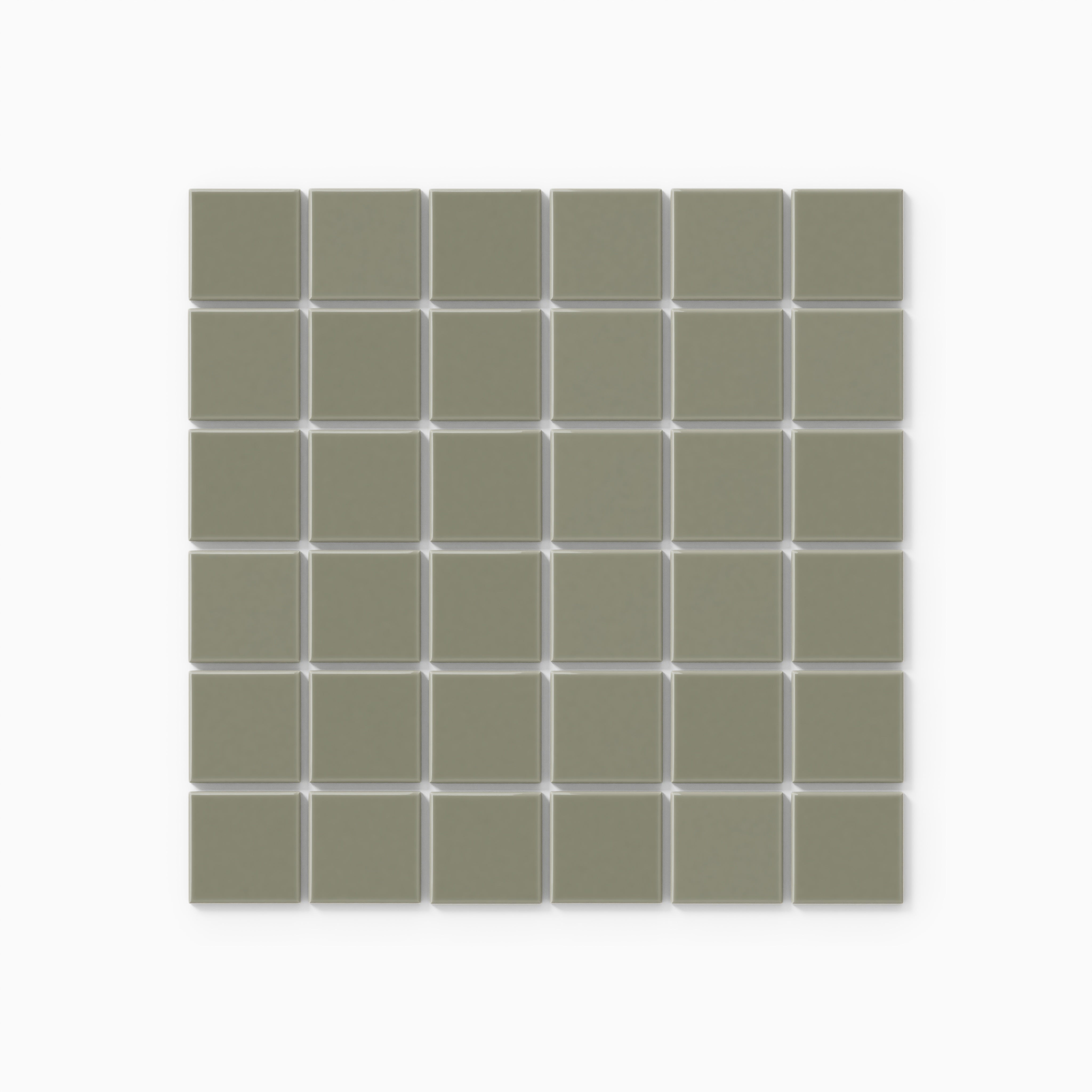 2x2 Straight Set Sheeted Natural Press Ceramic Mosaic Tile in Fern Gloss