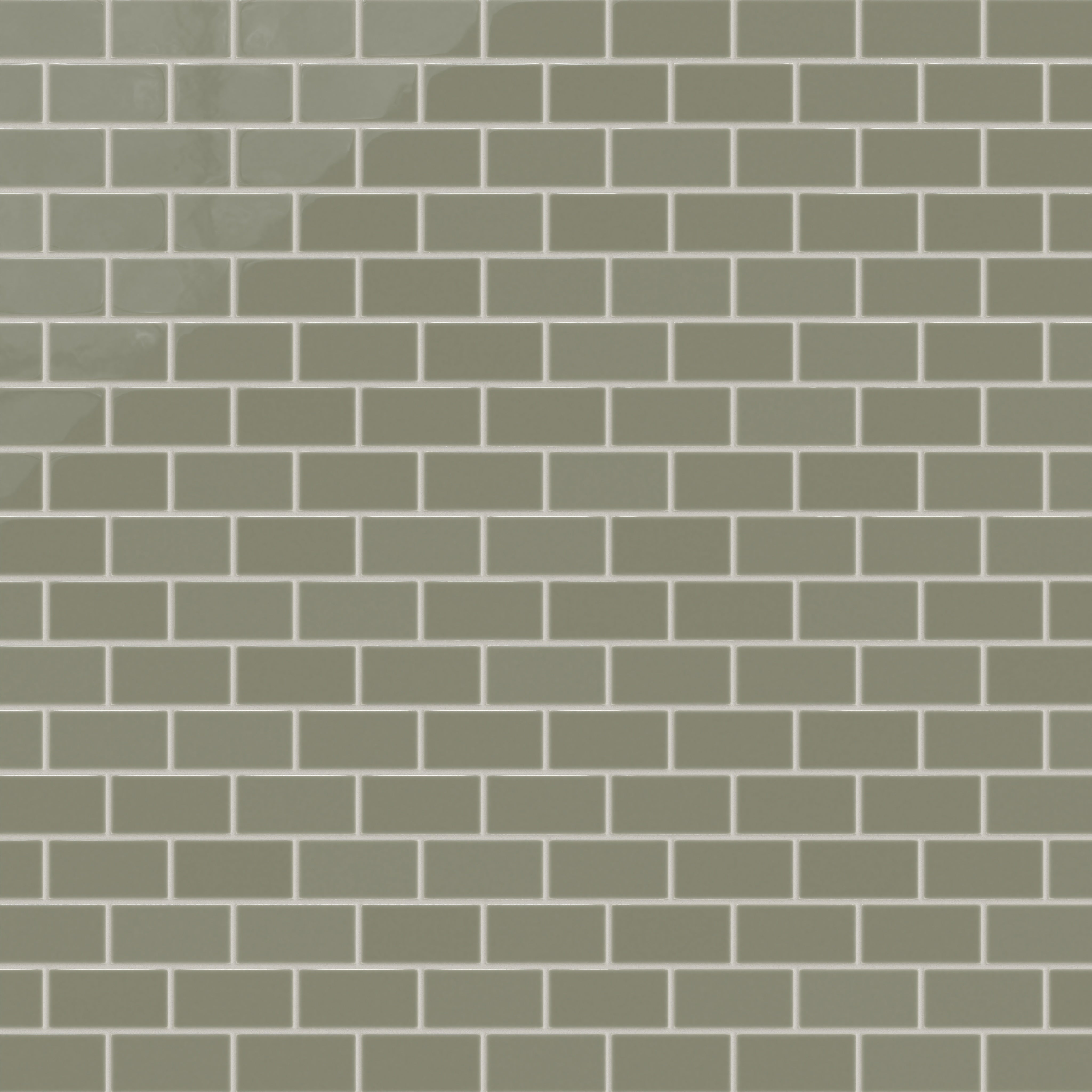 2x4 Half Offset Sheeted Natural Press Ceramic Mosaic Tile in Fern Gloss