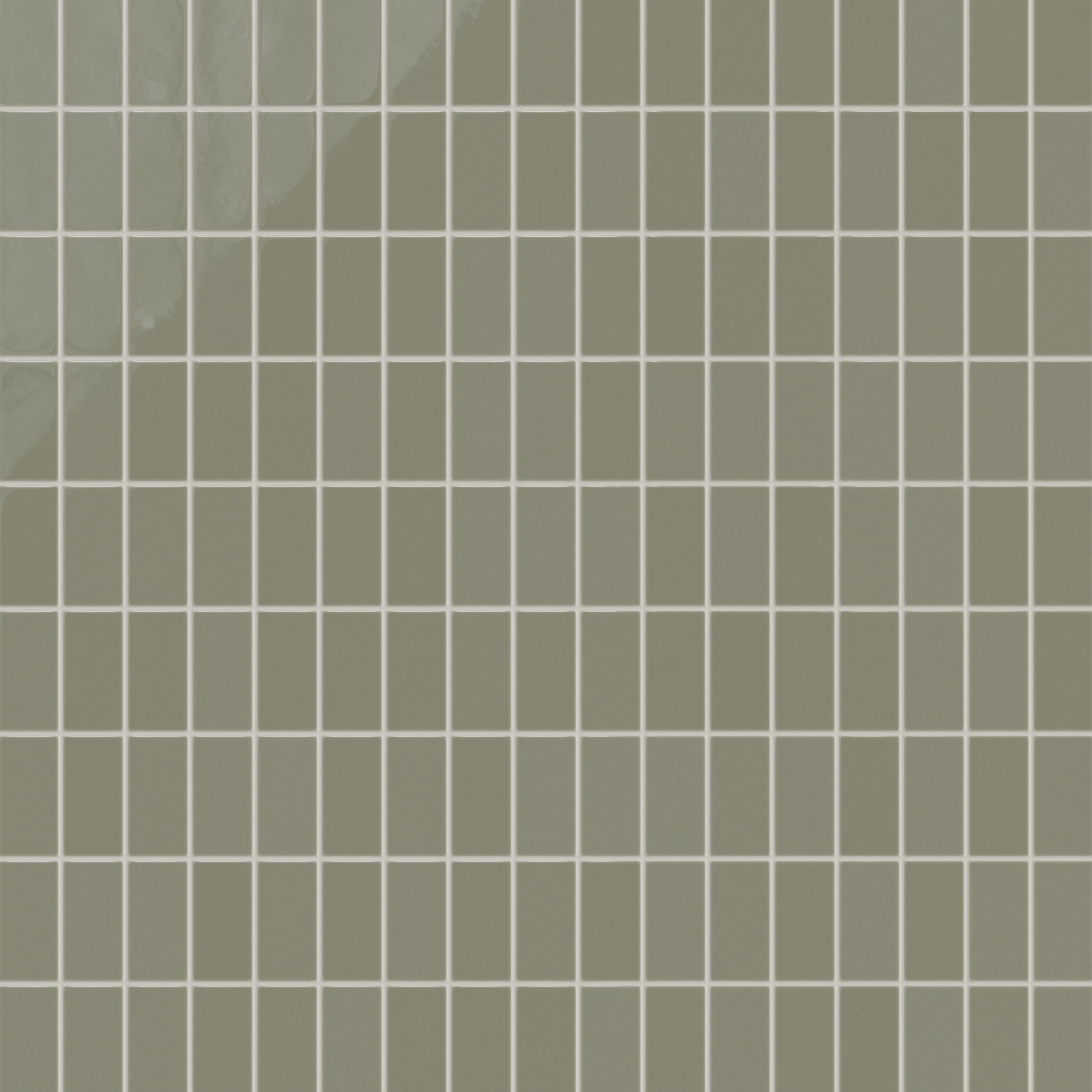 2x4 Straight Set Sheeted Natural Press Ceramic Mosaic Tile in Fern Gloss