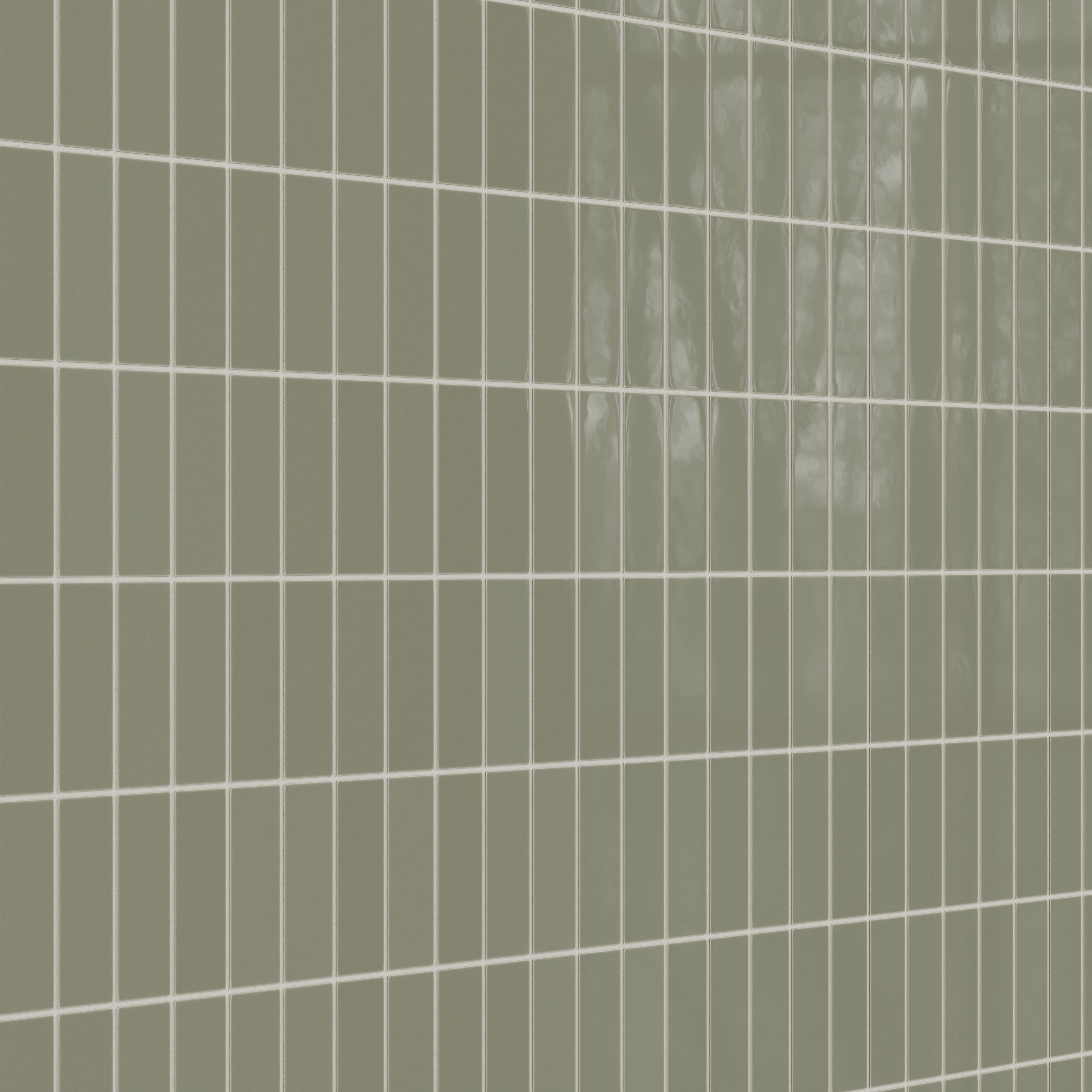 2x6 Natural Press Ceramic Tile in Fern Gloss