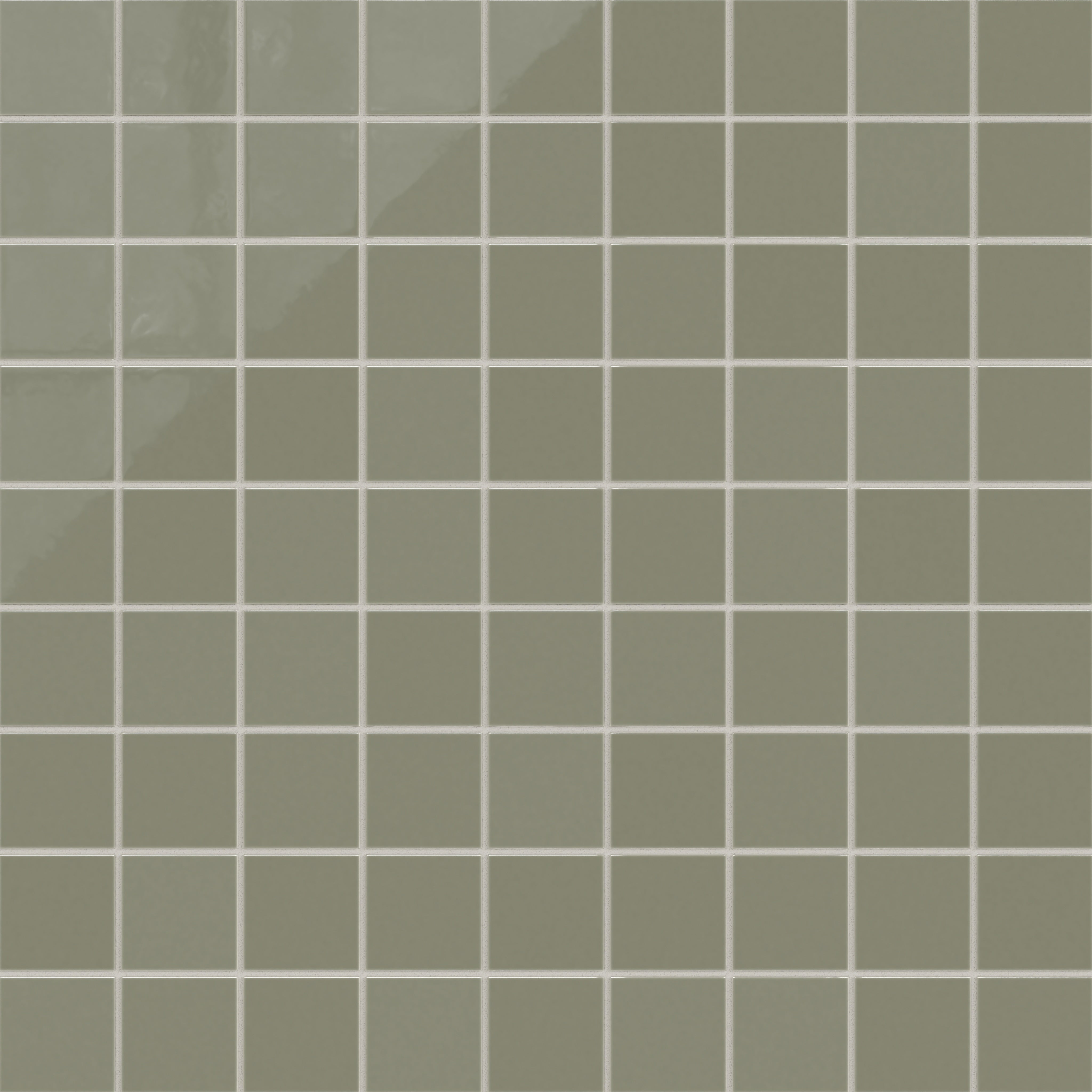 3x3 Straight Set Sheeted Natural Press Ceramic Mosaic Tile in Fern Gloss
