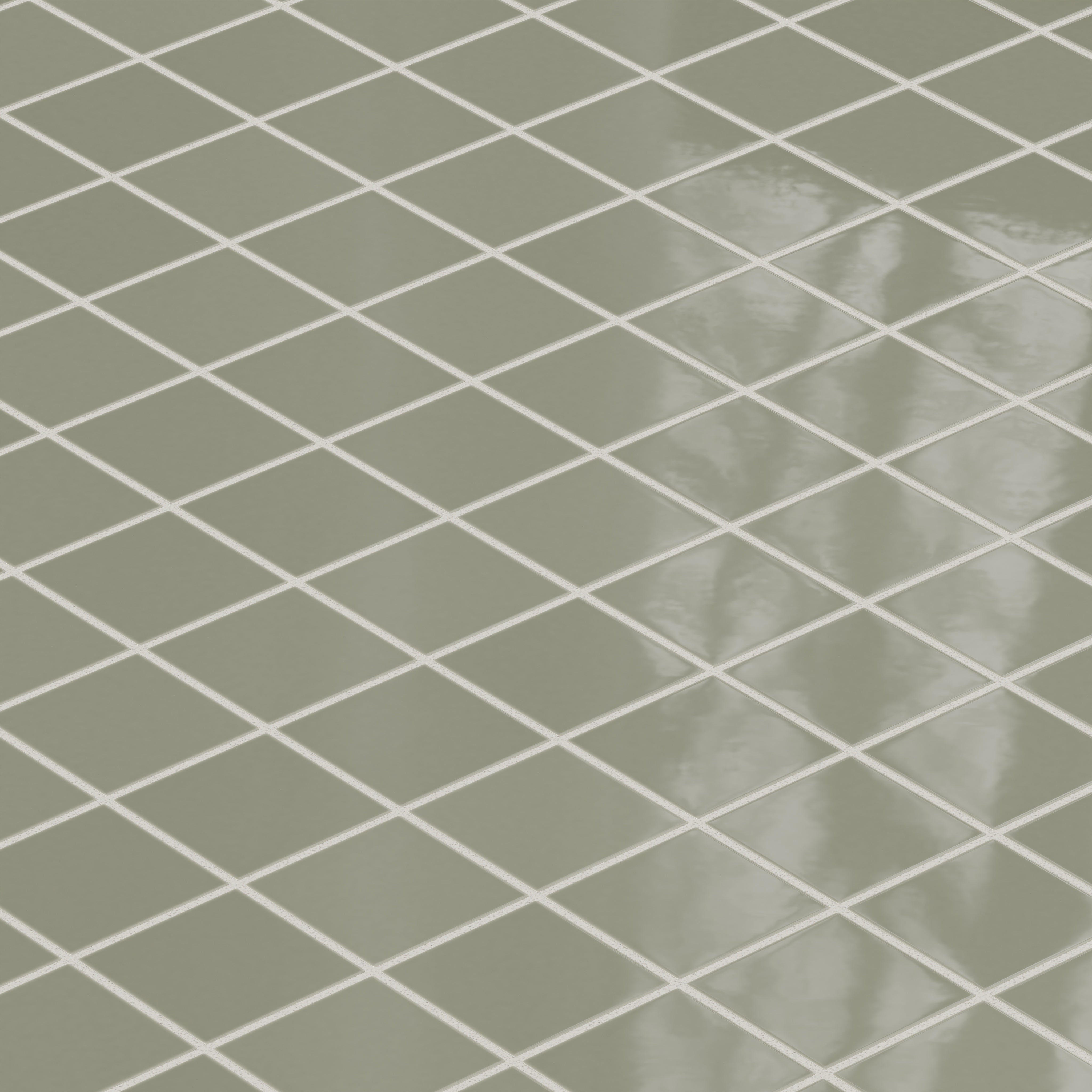 3x3 Straight Set Sheeted Natural Press Ceramic Mosaic Tile in Fern Gloss