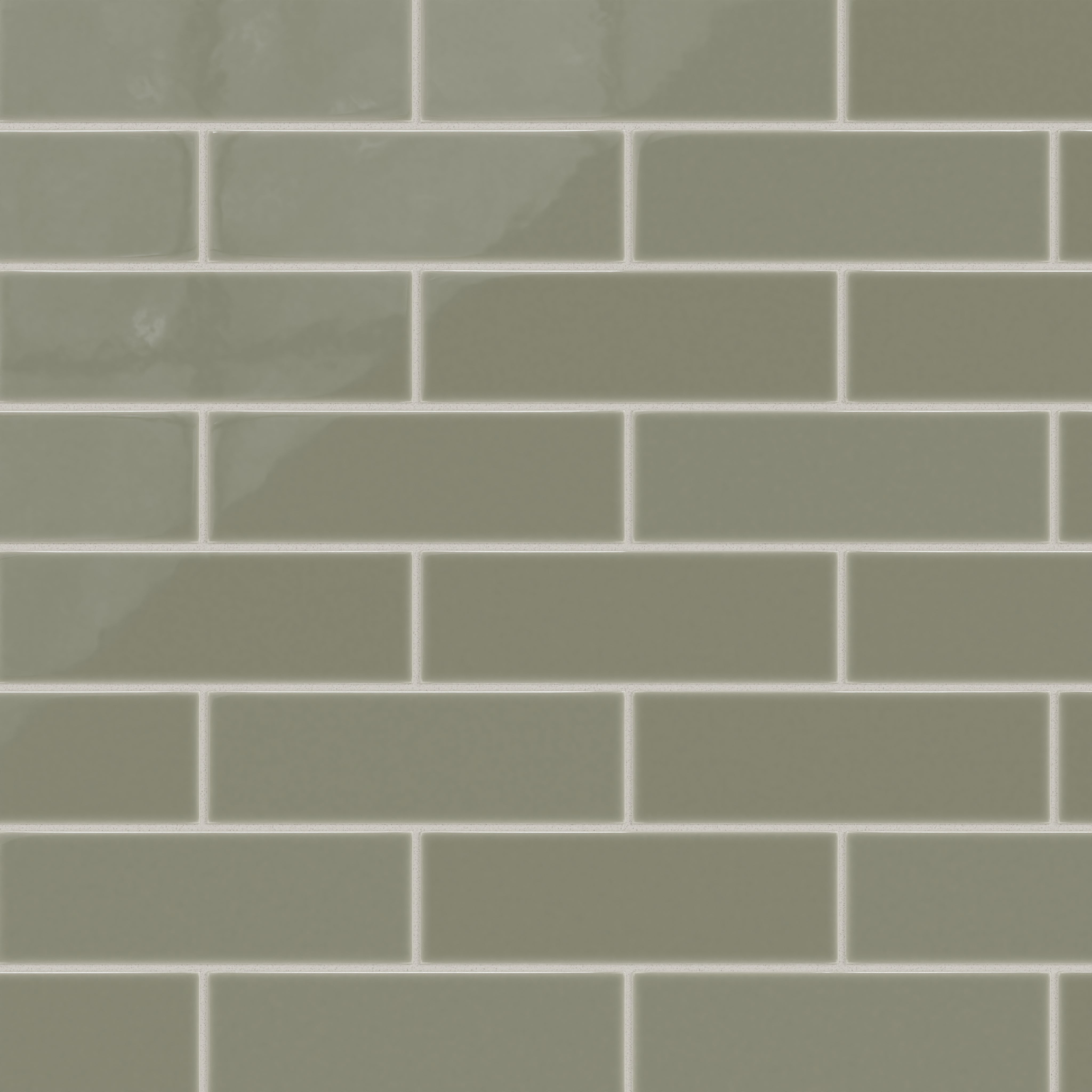 3x9 Natural Press Ceramic Tile in Fern Gloss