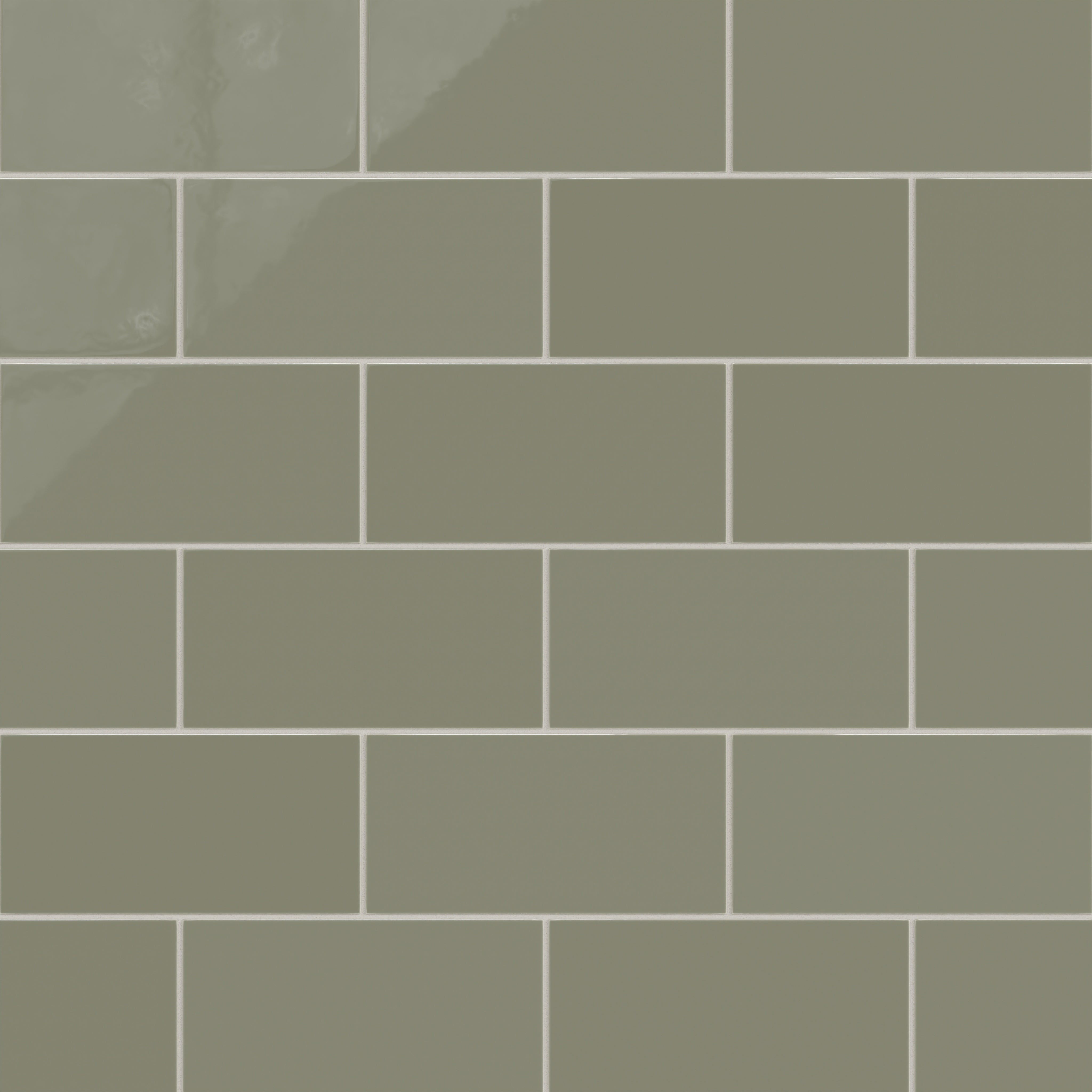 6x12 Natural Press Ceramic Tile in Fern Gloss