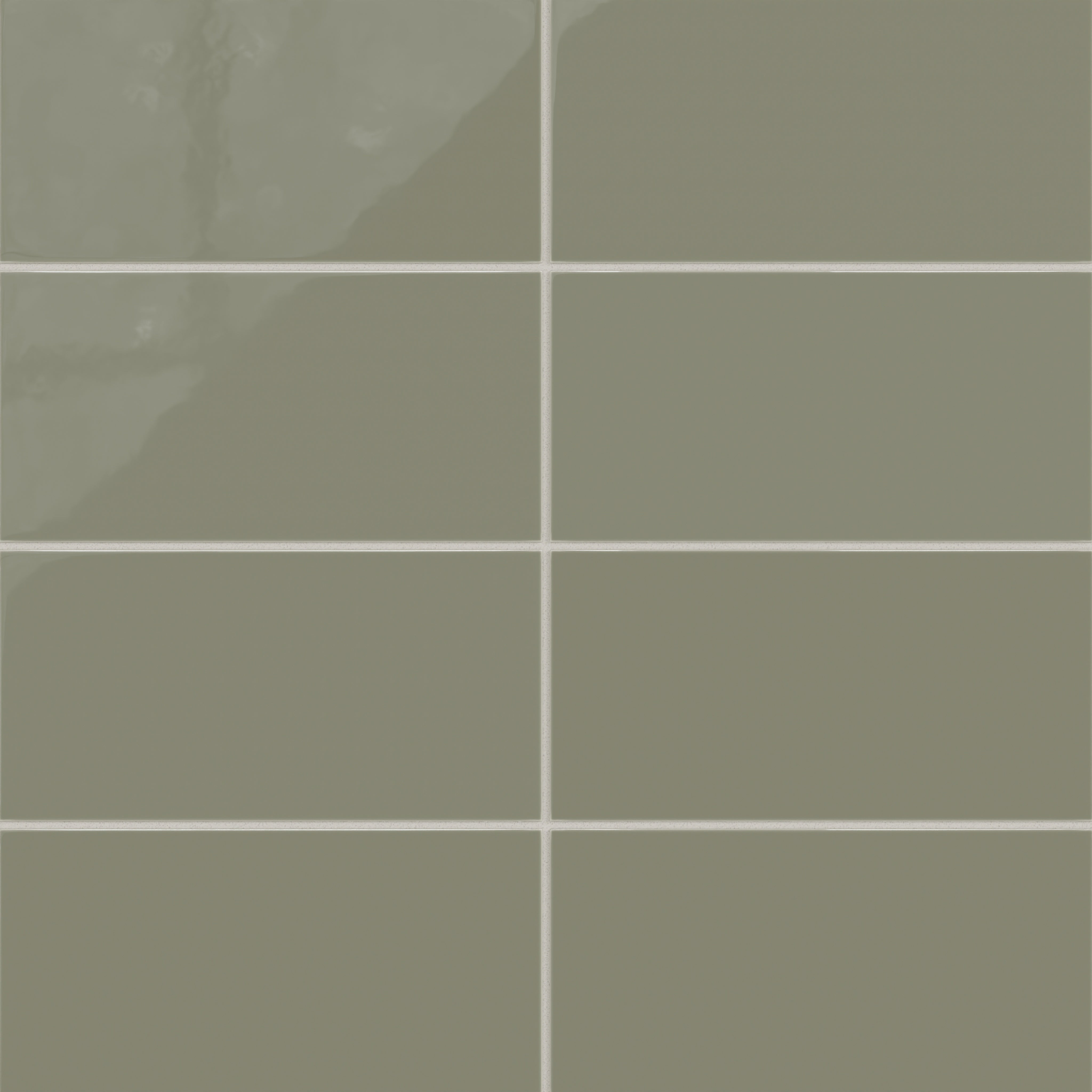 6x12 Natural Press Ceramic Tile in Fern Gloss