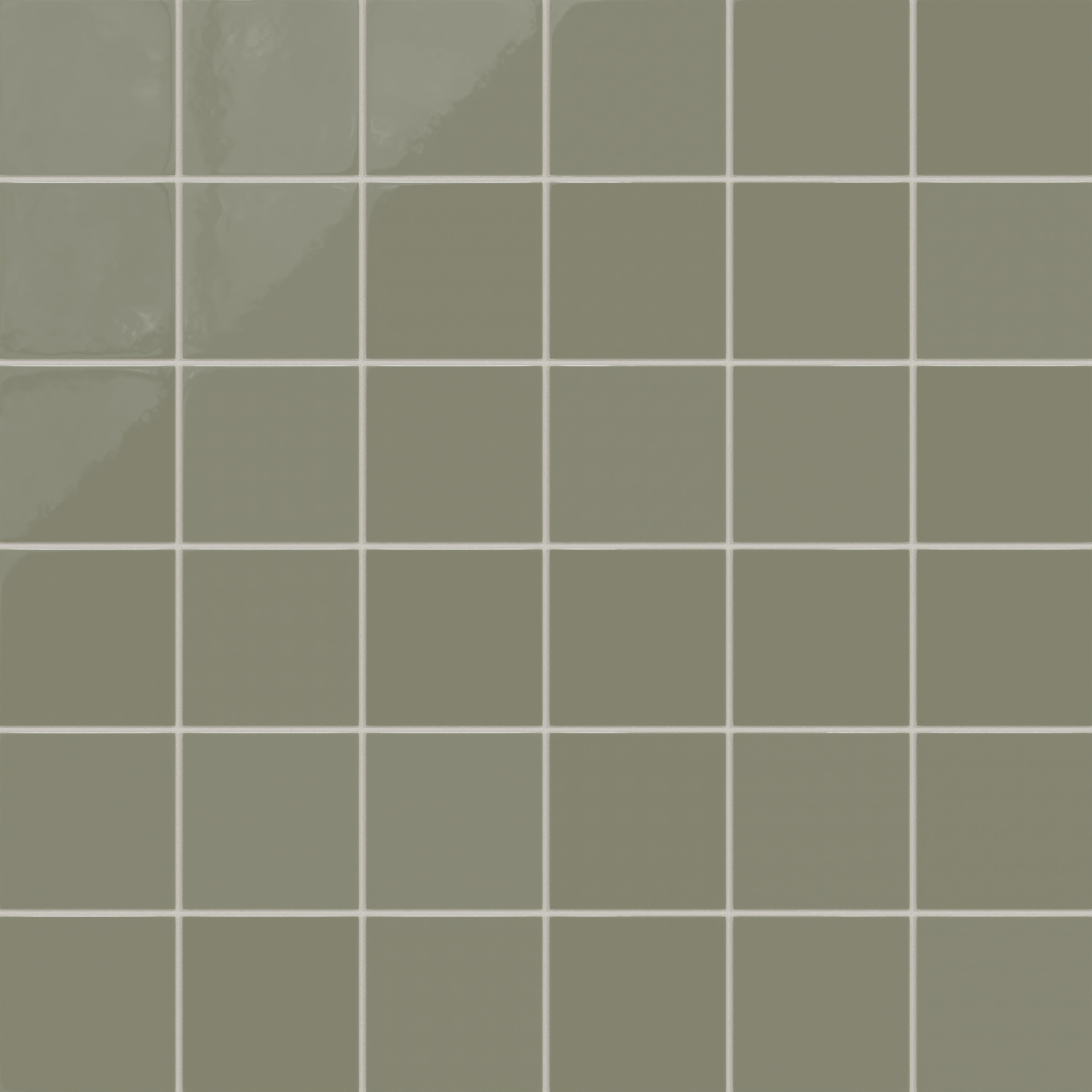 6x6 Natural Press Ceramic Tile in Fern Gloss