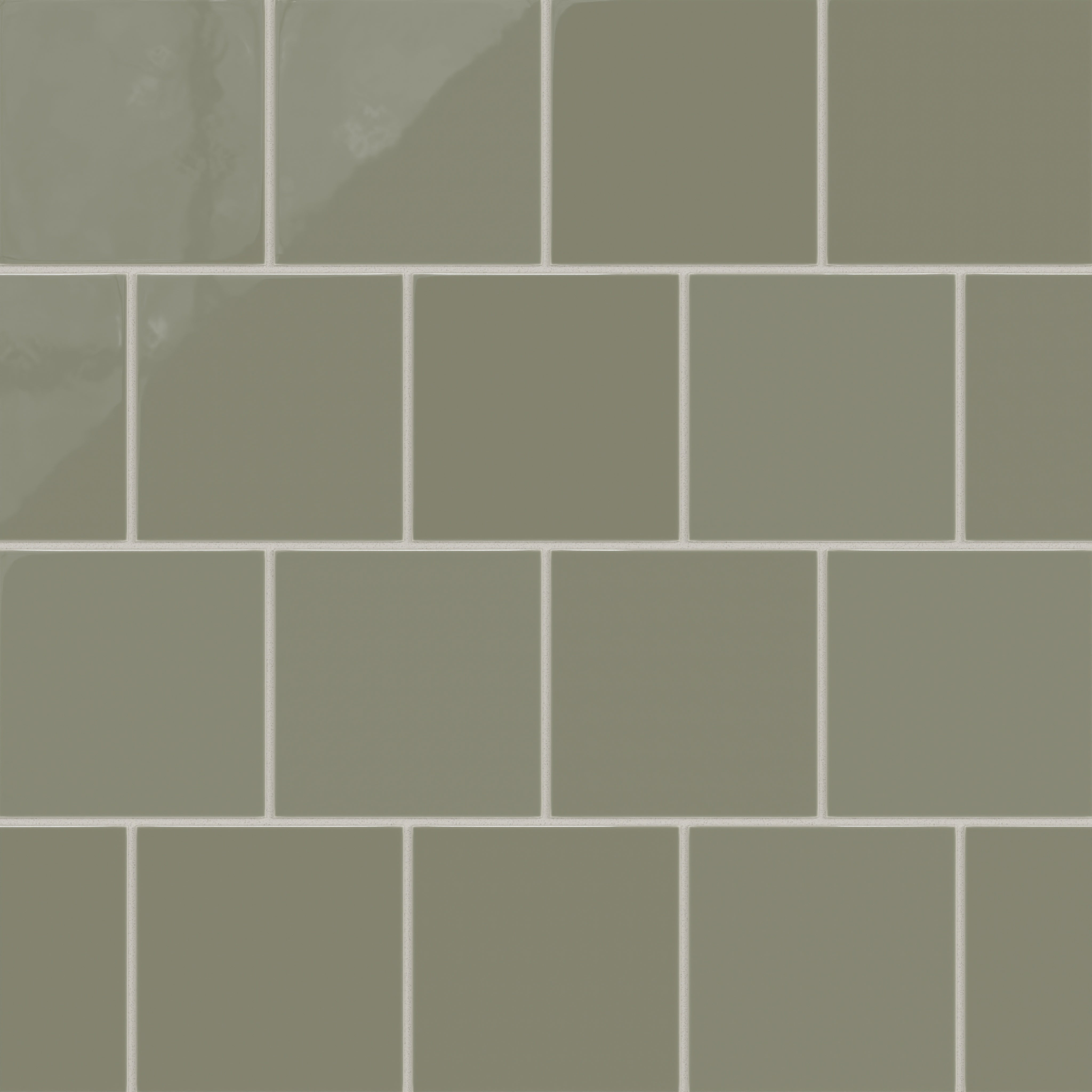 6x6 Natural Press Ceramic Tile in Fern Gloss