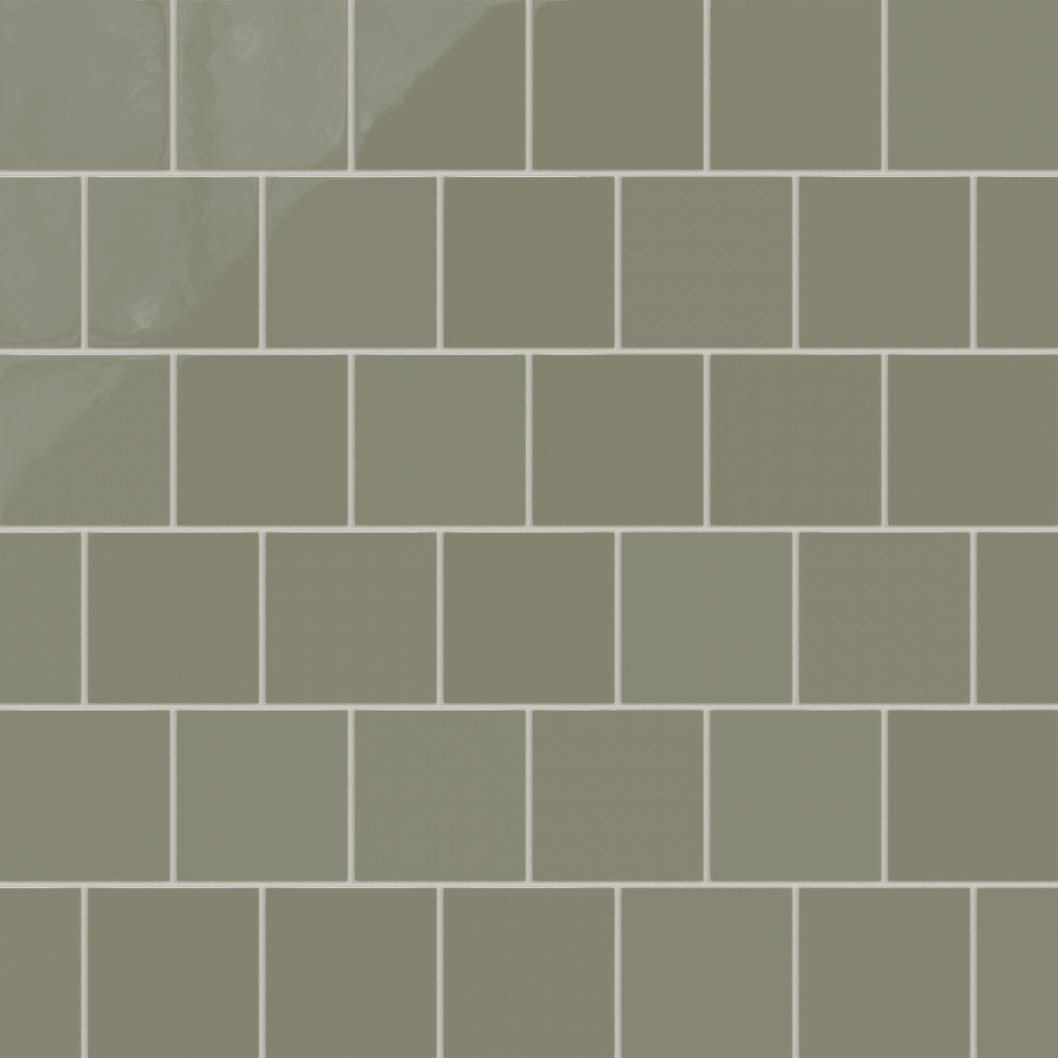 6x6 Natural Press Ceramic Tile in Fern Gloss