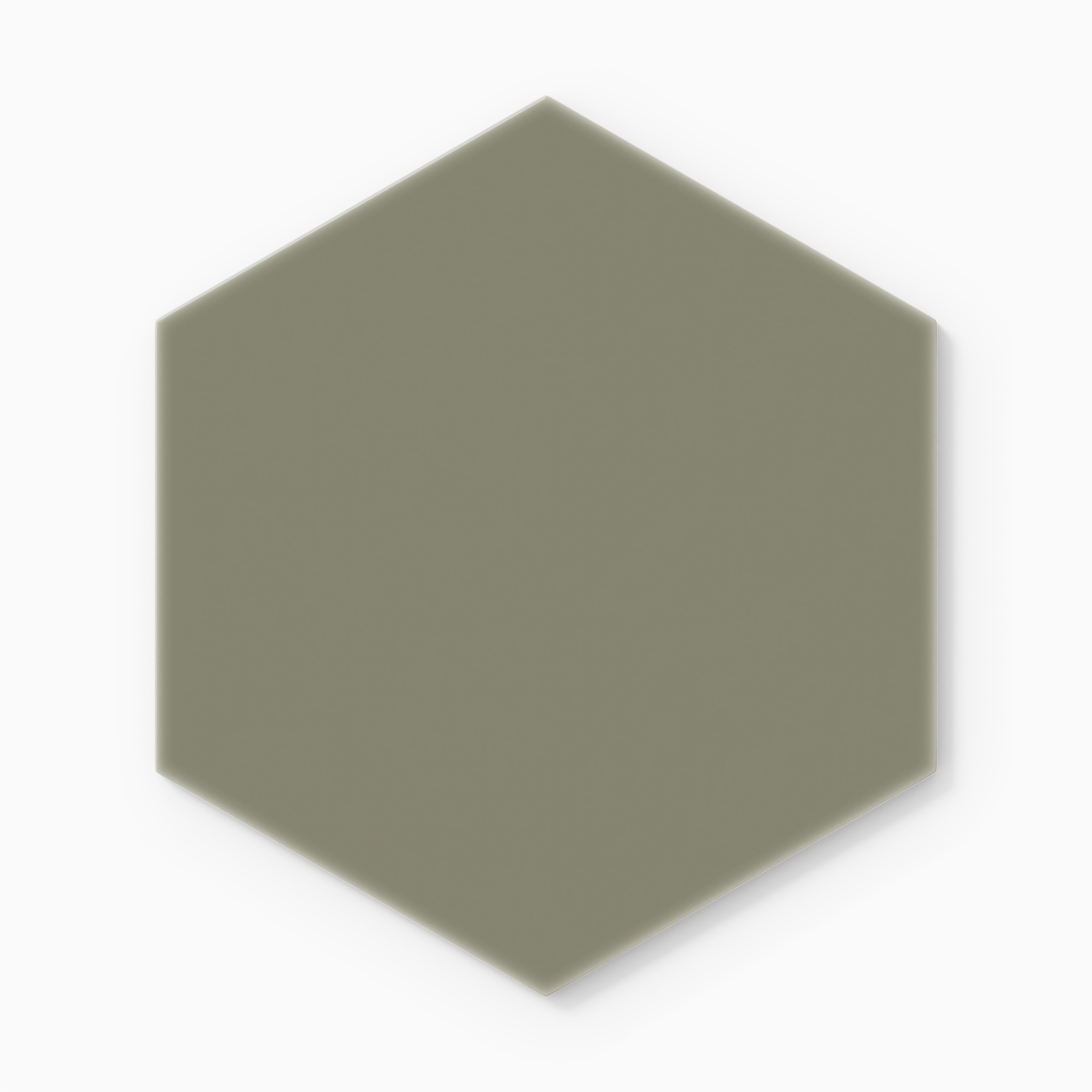 8" Hexagon Natural Press Ceramic Tile in Fern Gloss