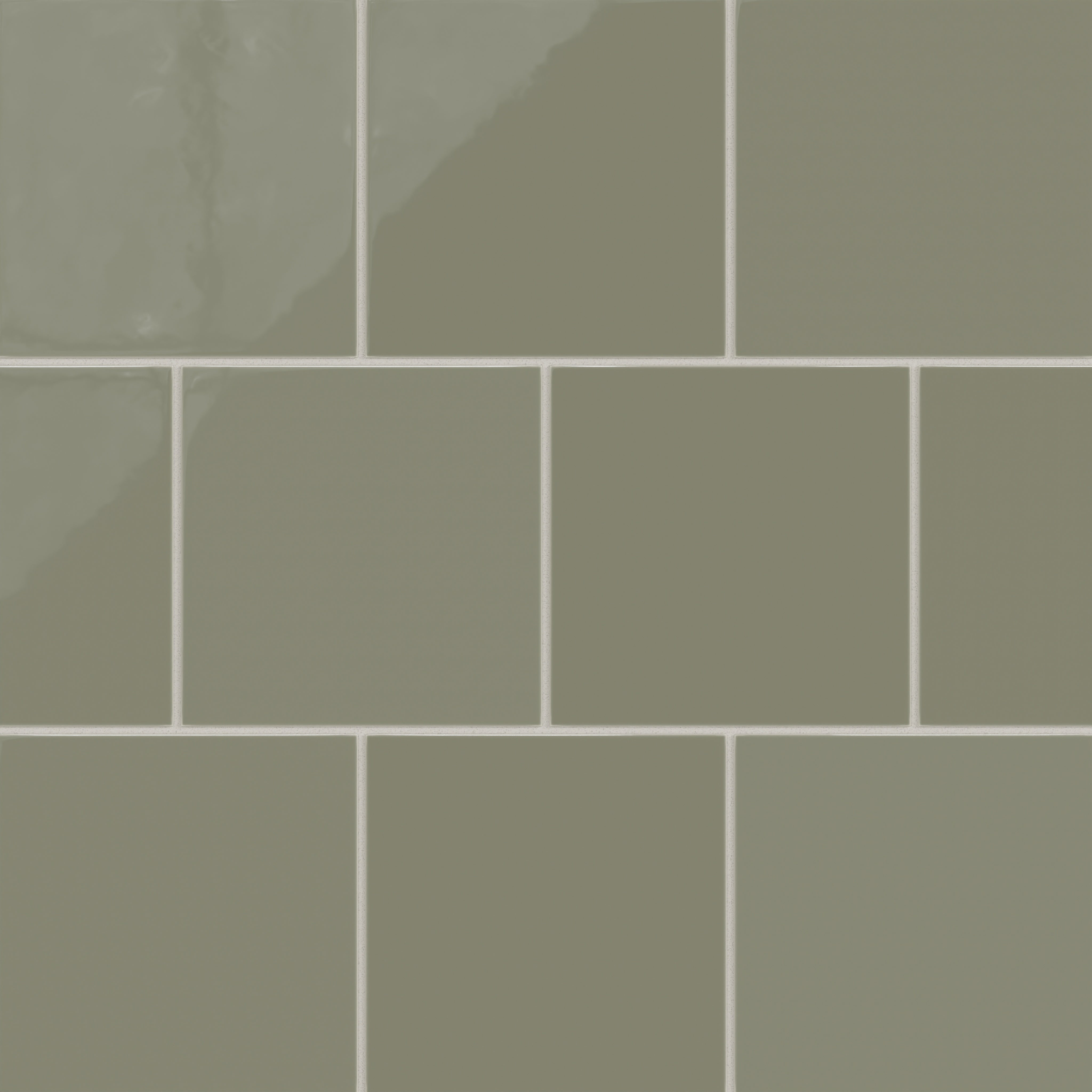8x8 Natural Press Ceramic Tile in Fern Gloss