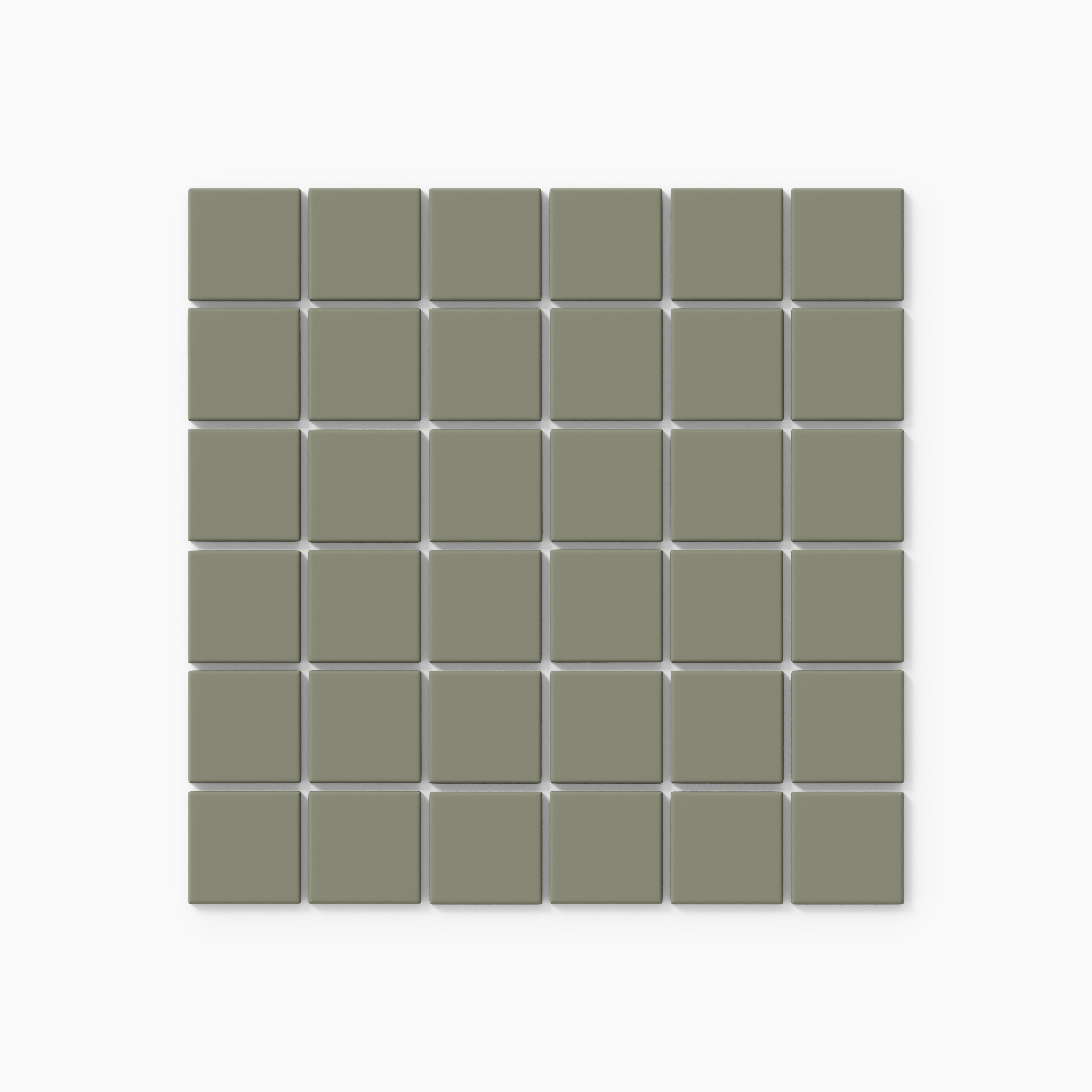 2x2 Straight Set Sheeted Natural Press Ceramic Mosaic Tile in Fern Matte