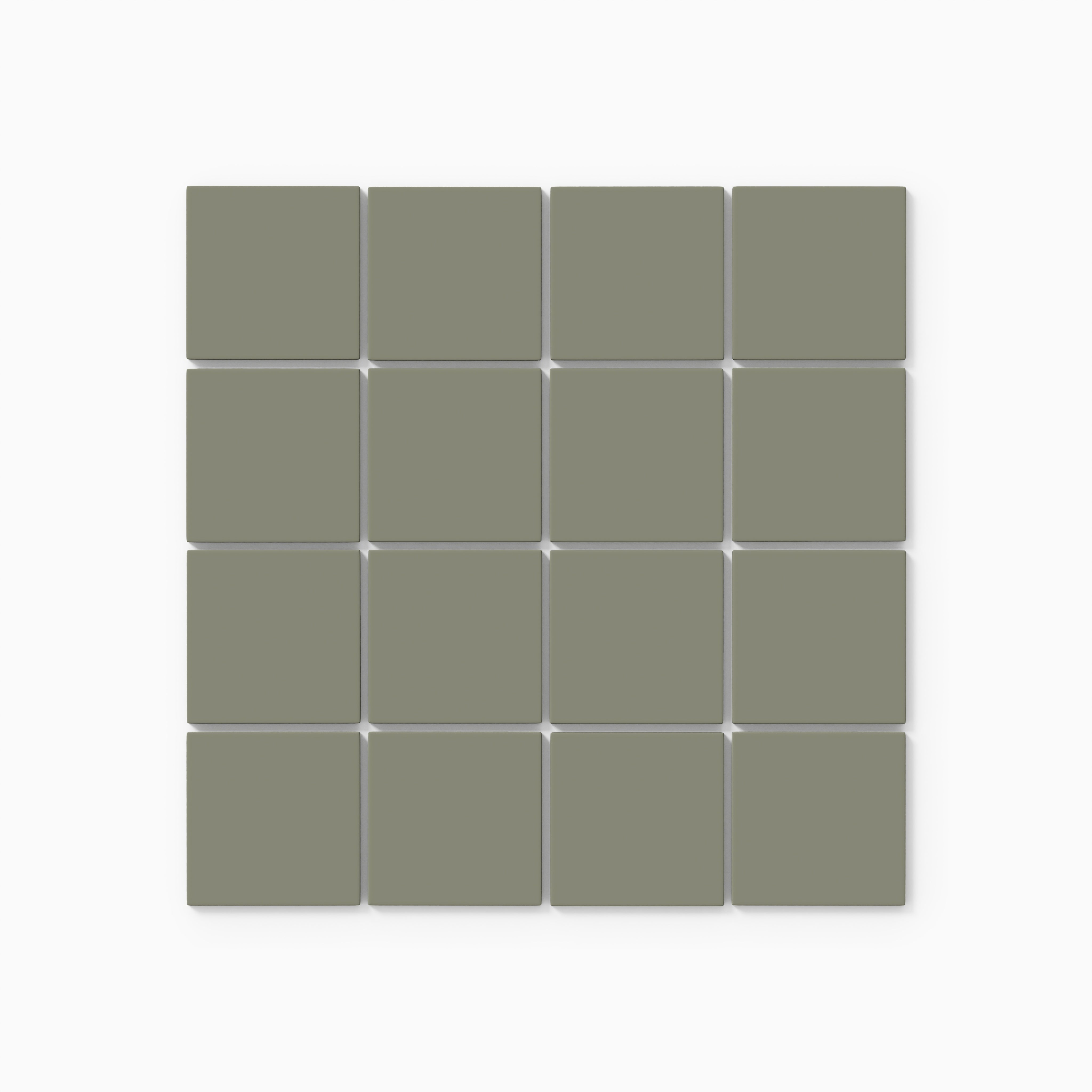 3x3 Straight Set Sheeted Natural Press Ceramic Mosaic Tile in Fern Matte