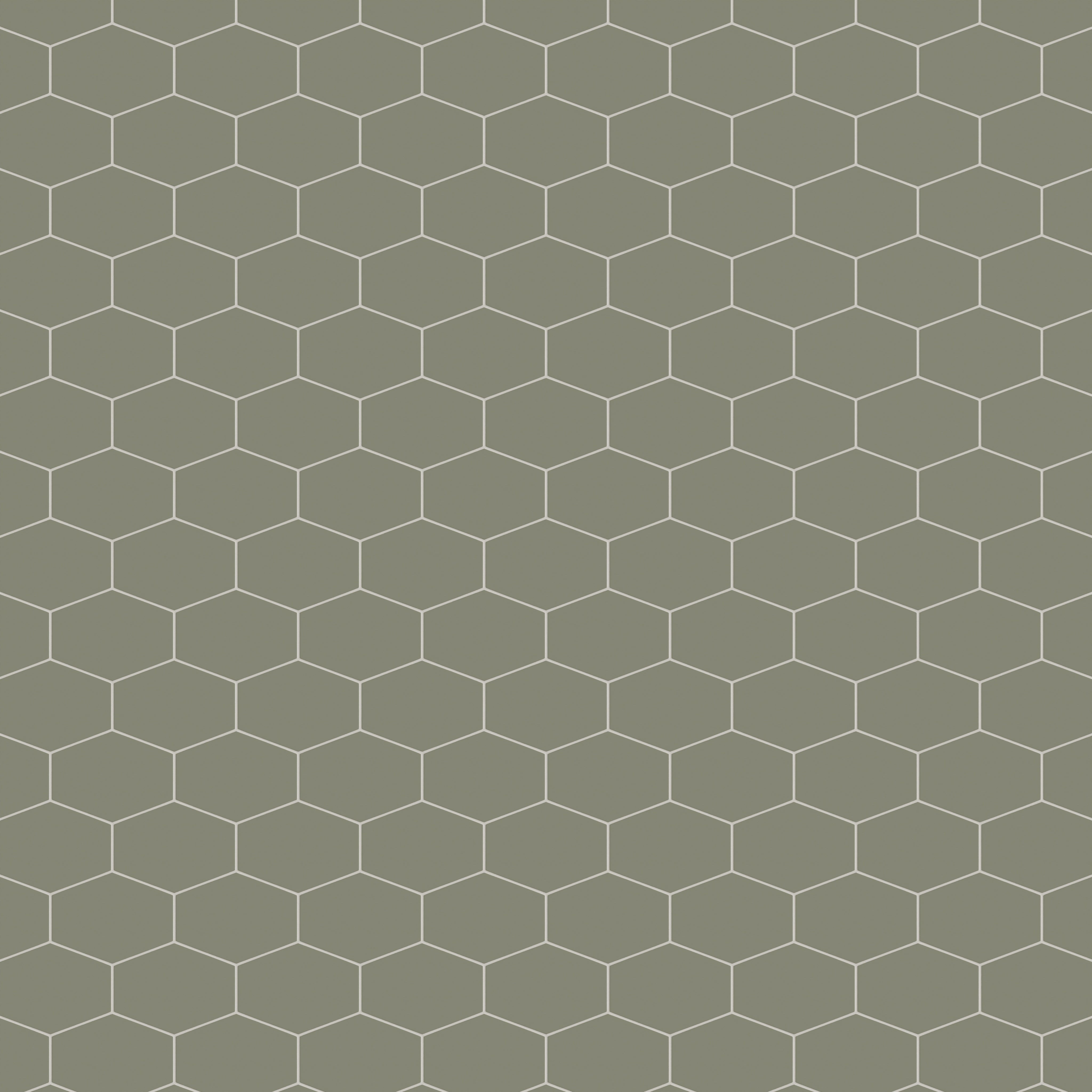 Elongated Hexagon Natural Press Ceramic Tile in Fern Matte