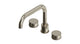 Foundry Two Handle Deck Mount Squaretop Bath Trim with Barrel Knob Handles in French Nickel