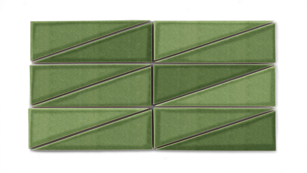 Right Scalene Triangle Original Ceramic Tile in Kelp Gloss