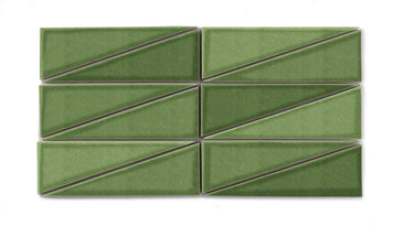 Right Scalene Triangle Original Ceramic Tile in Kelp Gloss