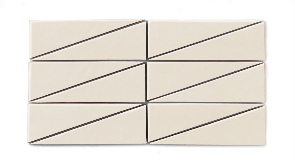 Right Scalene Triangle Original Ceramic Tile in Ivory Matte
