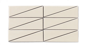 Right Scalene Triangle Original Ceramic Tile in Ivory Matte