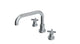 Flatiron Two Handle Deck Mount Squaretop Bath Trim with Linear Cross Handles in Satin Chrome