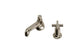 Emerson One Handle Deck Mount Low Hexagon Lavatory Faucet with Classic Cross Handle in Polished Nickel
