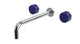 Foundry Two Handle Wall Mount 10" Lavatory Faucet with Groove Ceramic Knob Handles in Polished Chrome
