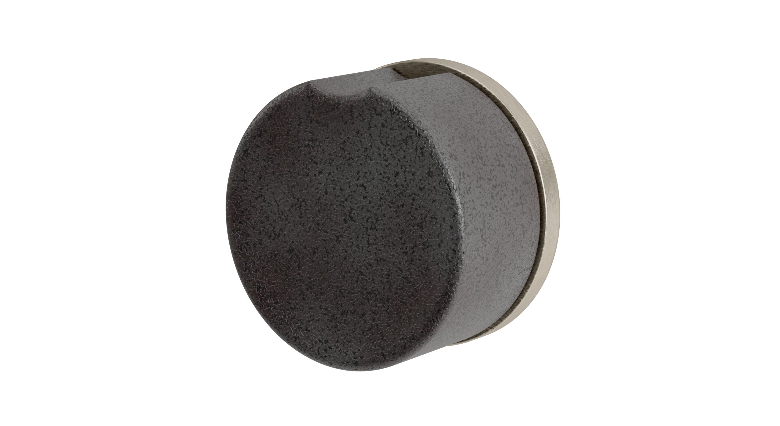 Foundry One Handle Wall Mount Diverter/Volume Control Shower Trim with Groove Ceramic Knob Handle in Satin Nickel
