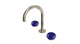 Foundry Two Handle Deck Mount Gooseneck Lavatory Faucet with Pebble Ceramic Knob Handles in French Nickel