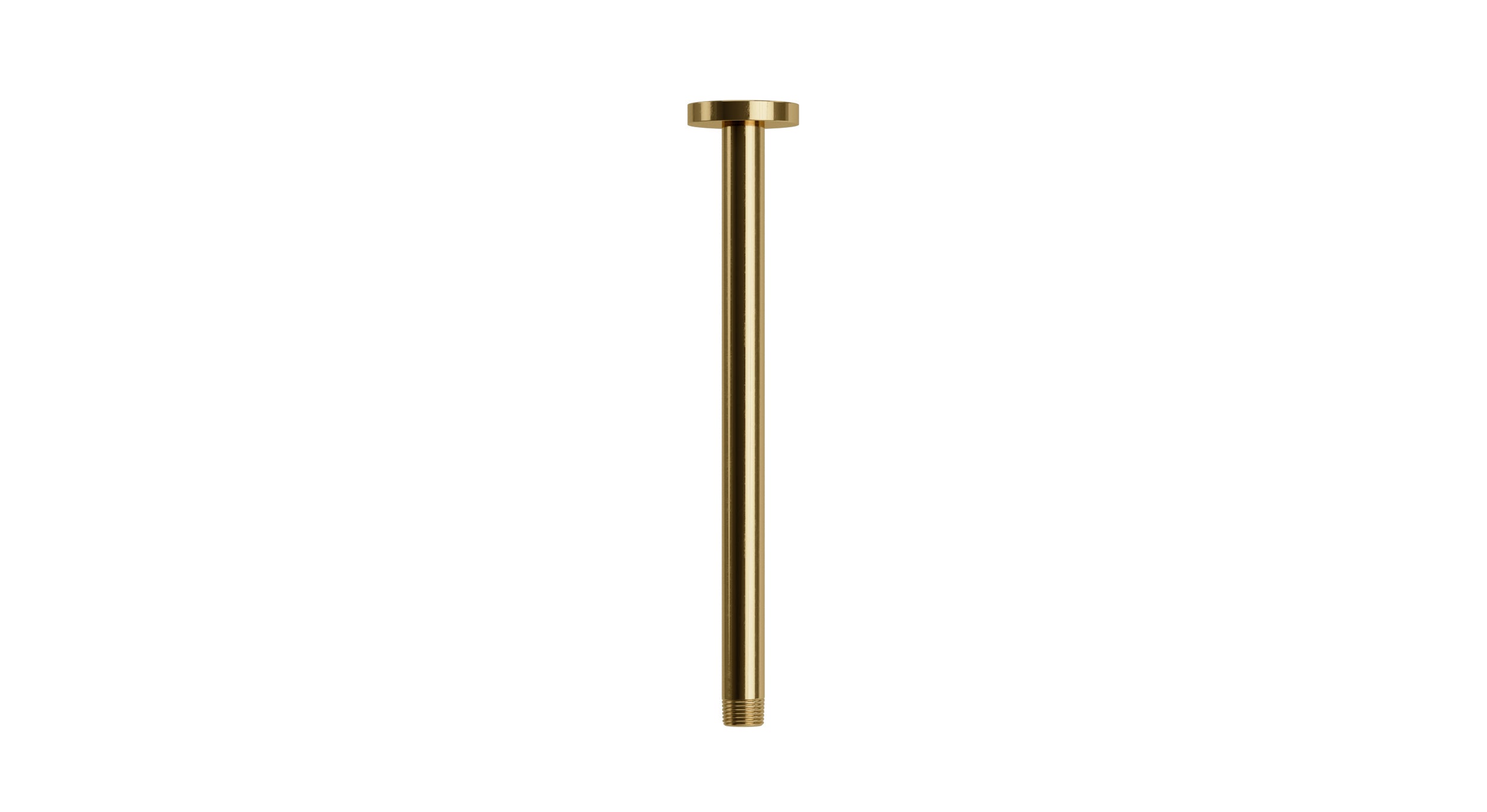 Contour & Foundry 12" Straight Shower Arm with Flange in Uncoated Polished Brass