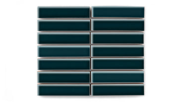 1x4 Straight Set Sheeted Original Ceramic Mosaic Tile in Caspian Sea Gloss