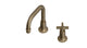 Emerson One Handle Deck Mount Squaretop Lavatory Faucet with Classic Cross Handle in Antique Brass