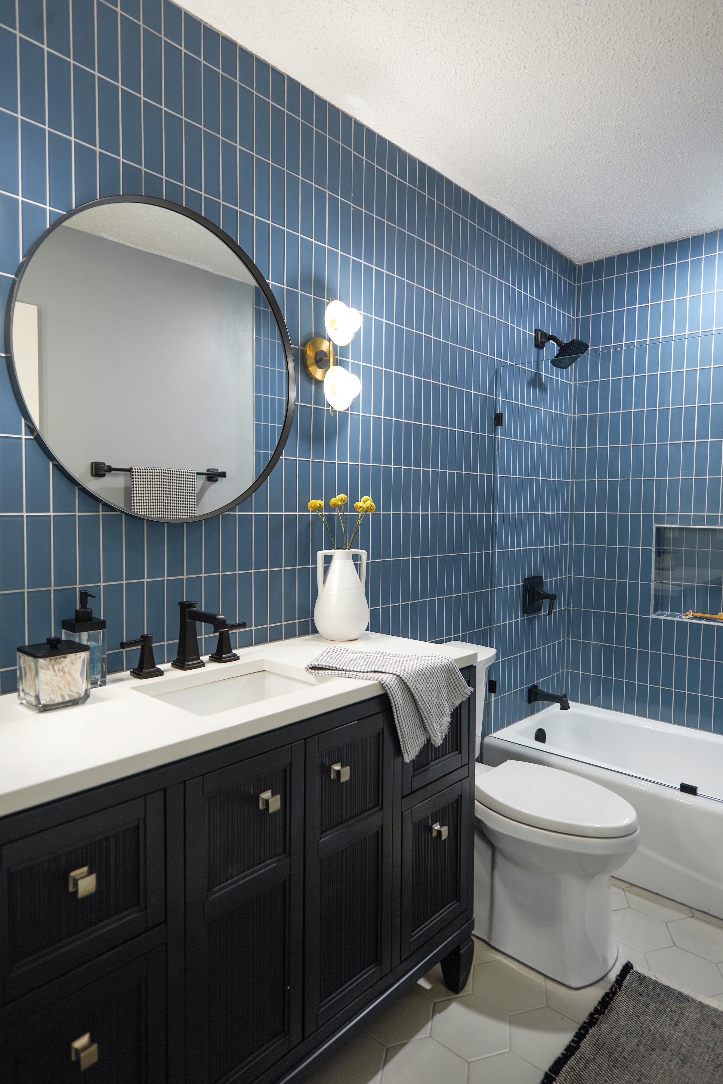 Quick Ship 2x6 Glass Tile in Blue Jay Matte