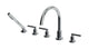 Flatiron Three Handle Deck Mount Gooseneck Bath Trim with Hand Shower and Linear Lever Handles in Polished Chrome
