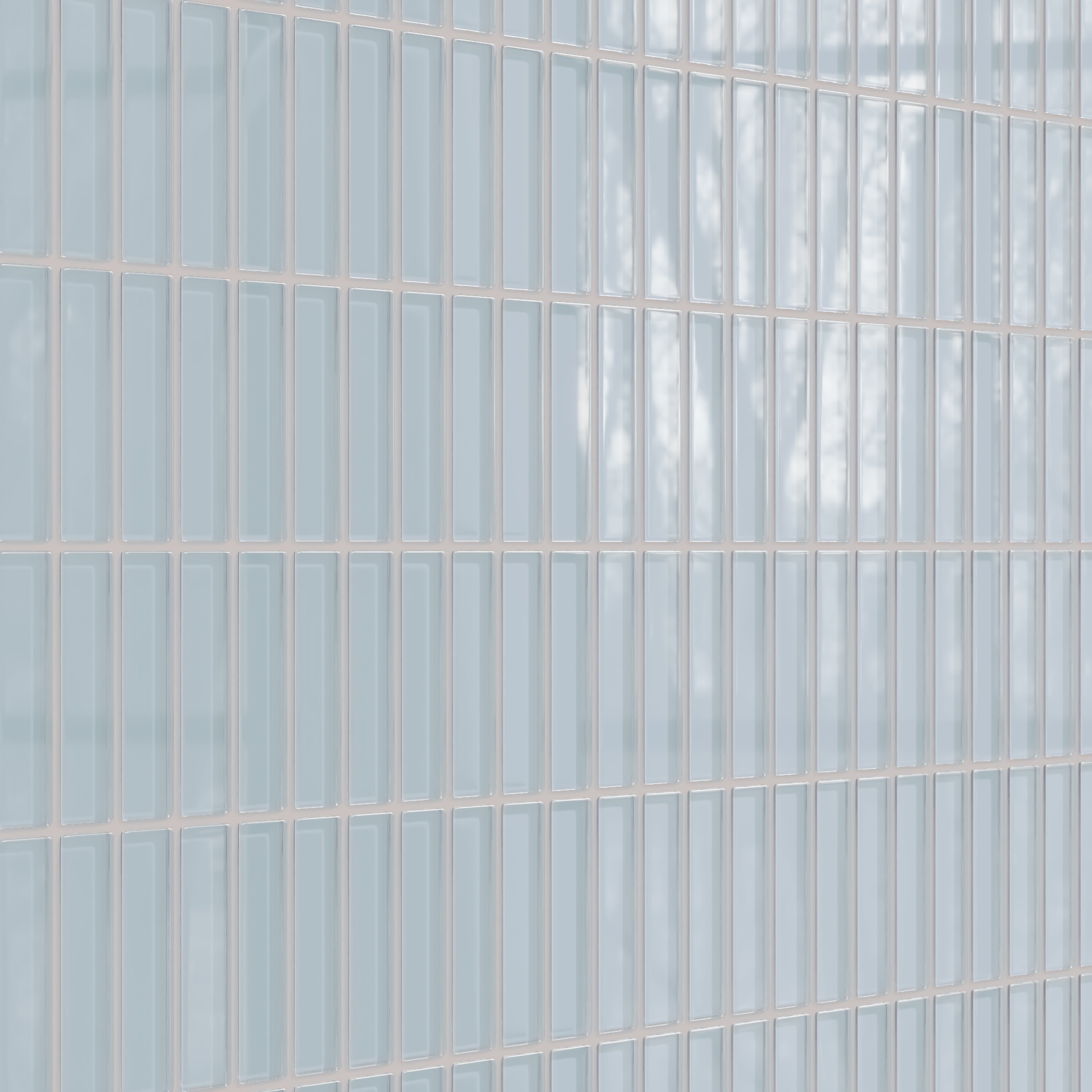 1x4 Straight Set Sheeted Glass Mosaic Tile in Partridge Gloss