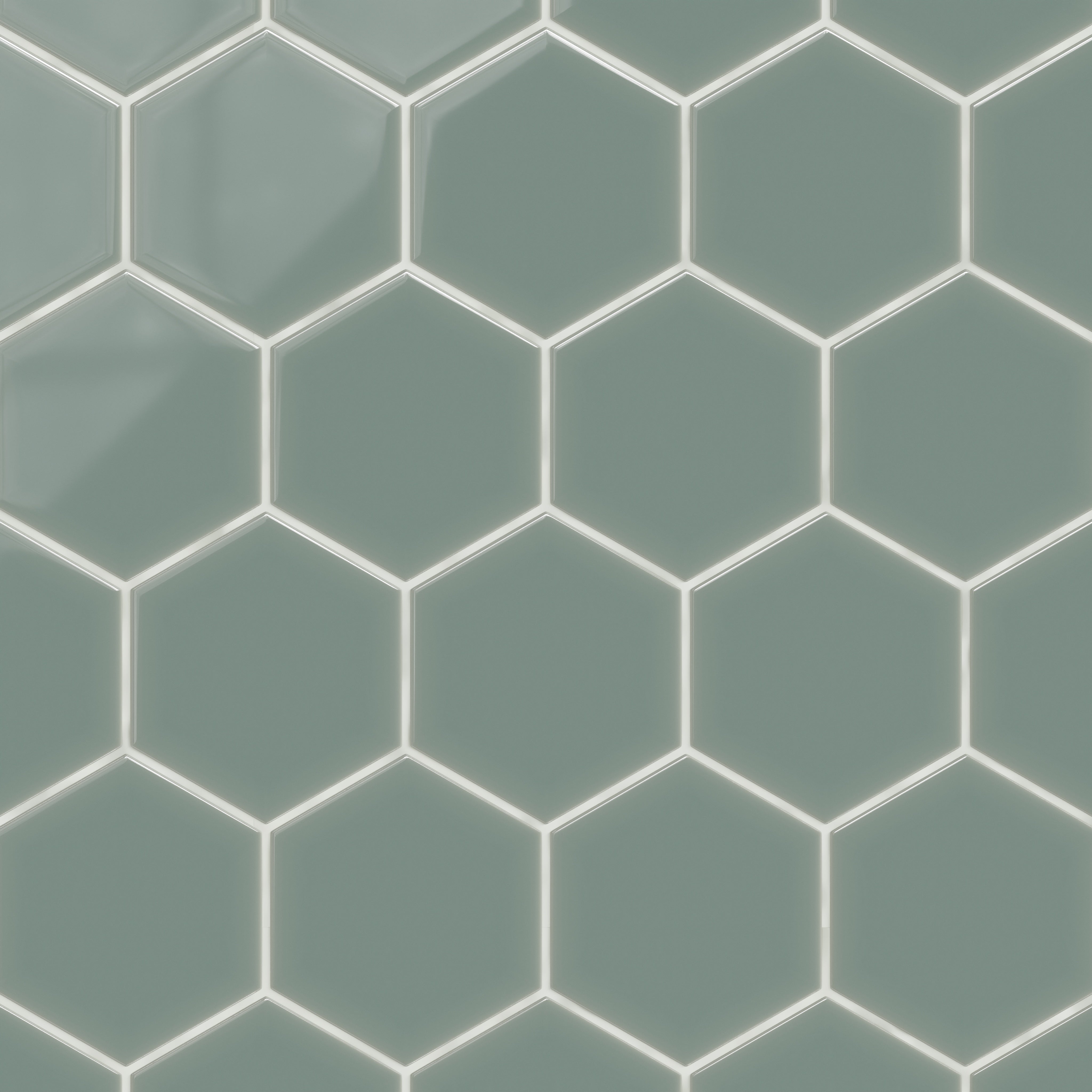 6" Hexagon Original Ceramic Tile in Flagstone Gloss