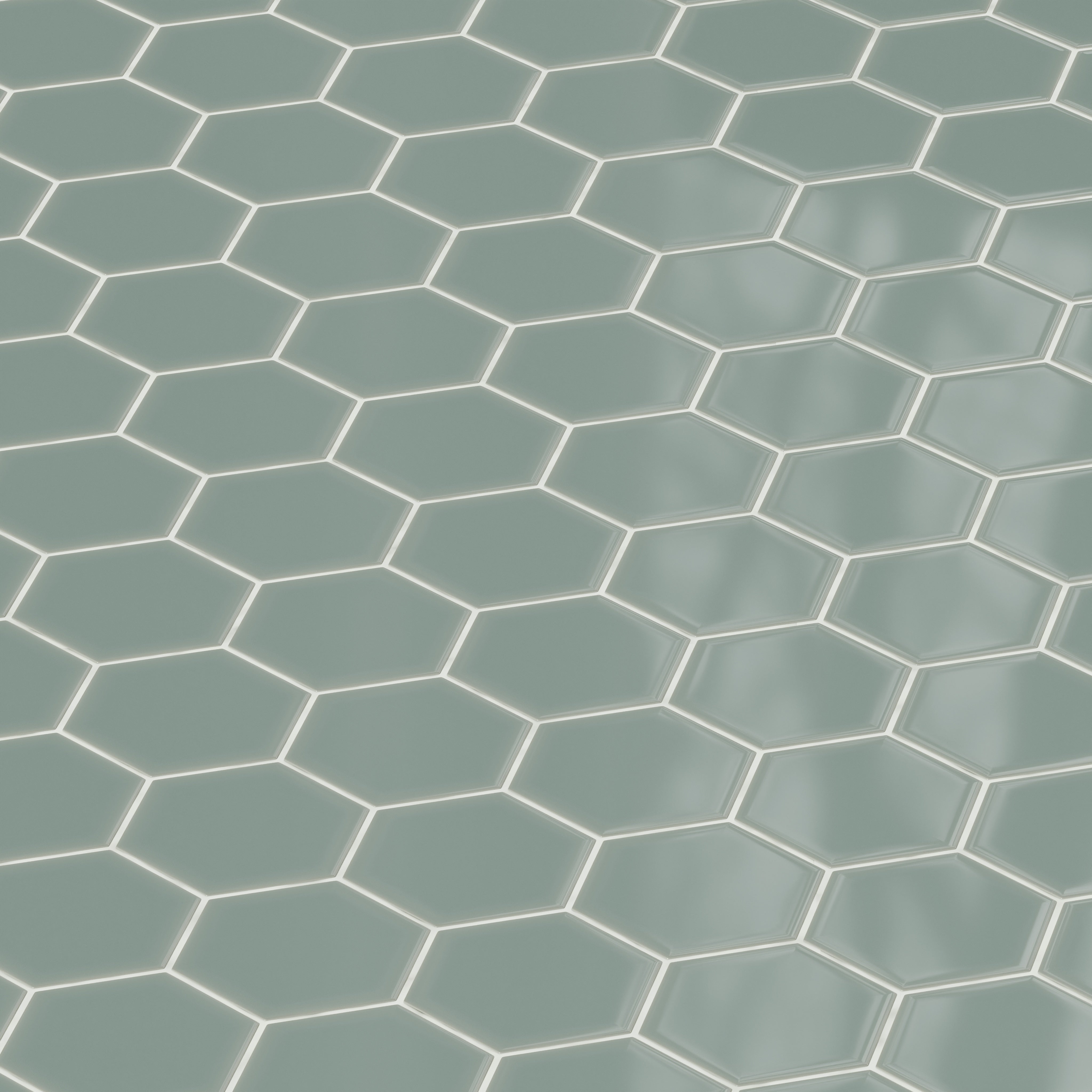 6" Hexagon Original Ceramic Tile in Flagstone Gloss