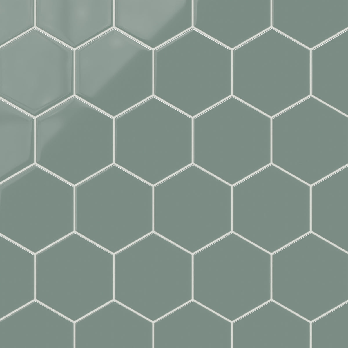 8" Hexagon Original Ceramic Tile in Flagstone Gloss