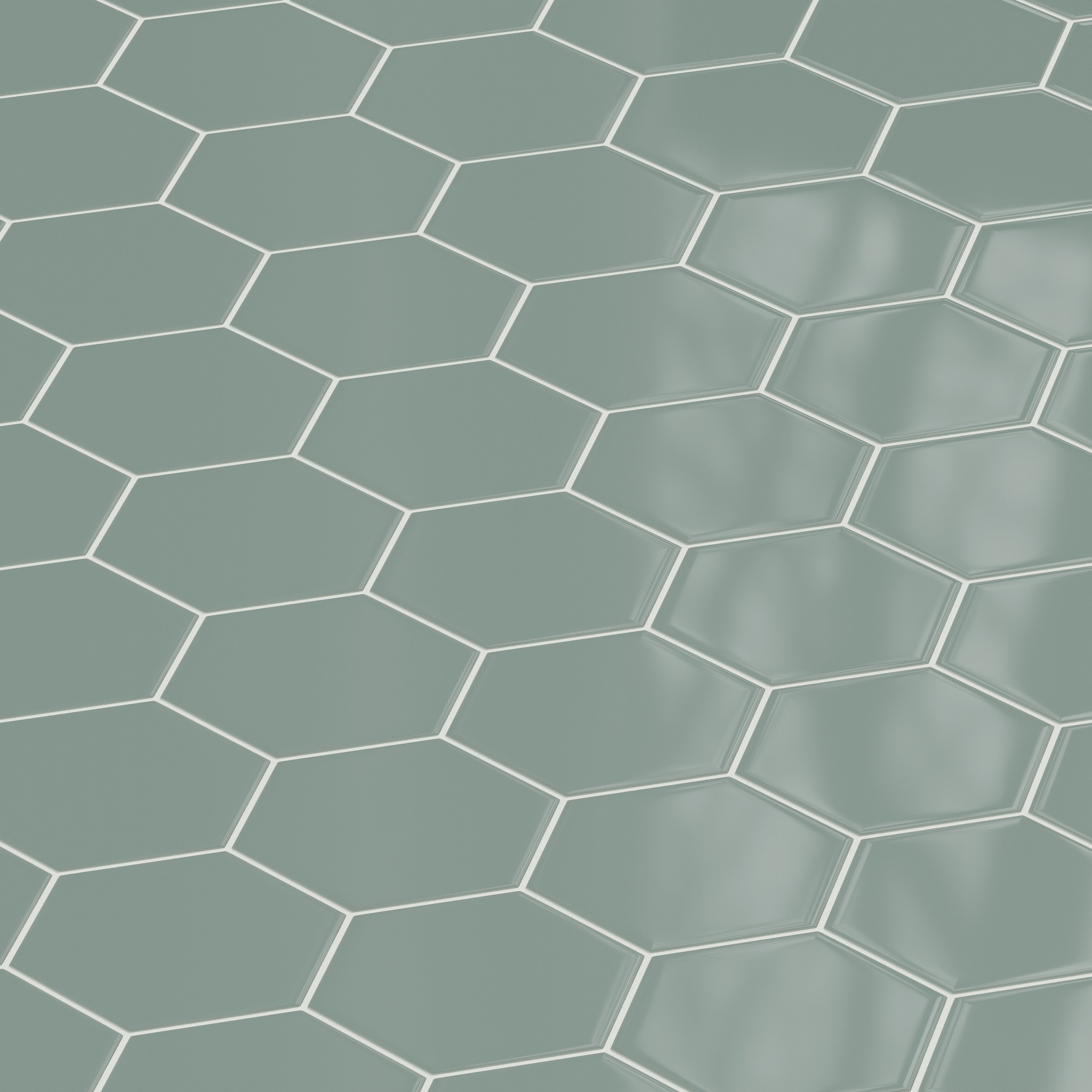 8" Hexagon Original Ceramic Tile in Flagstone Gloss