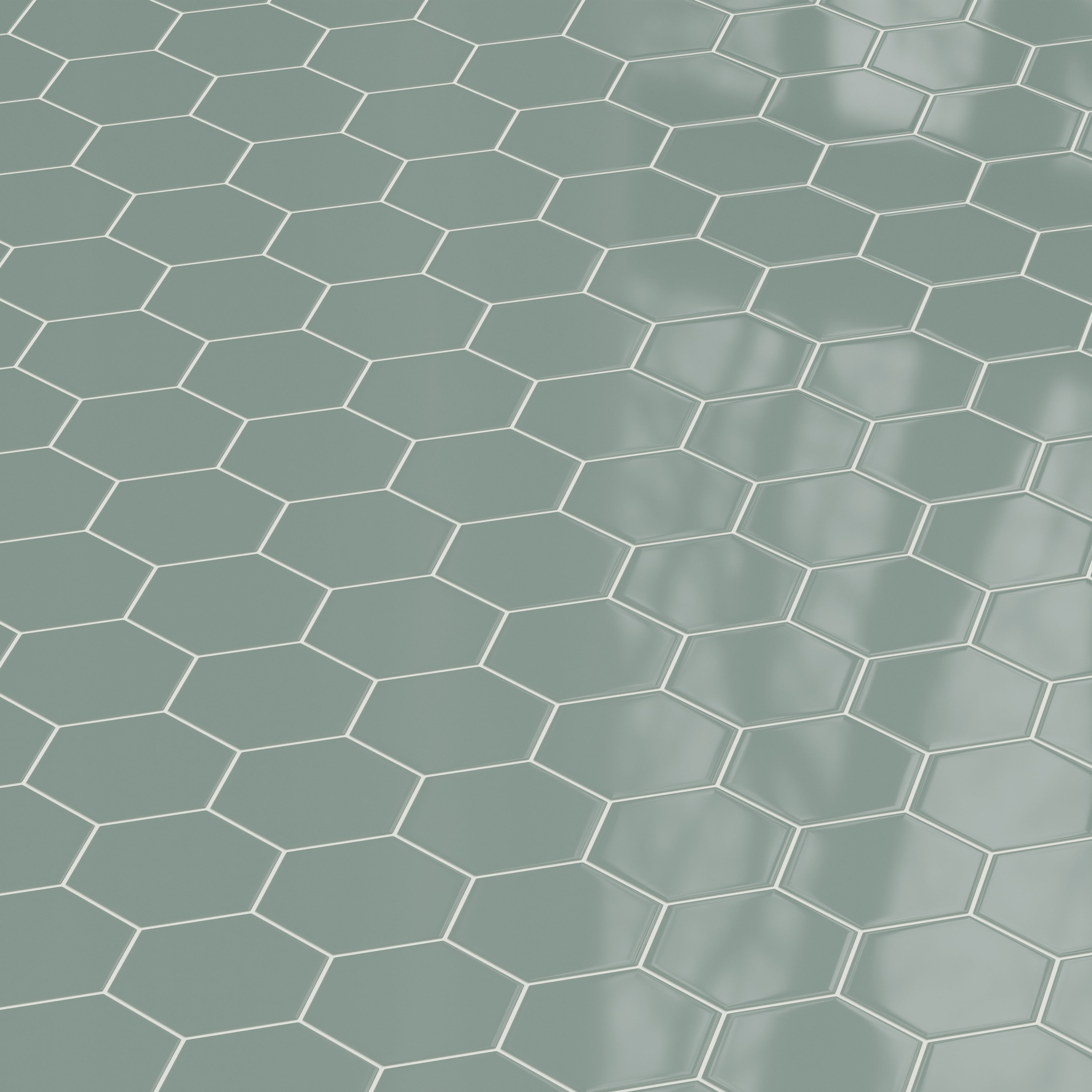 8" Hexagon Original Ceramic Tile in Flagstone Gloss