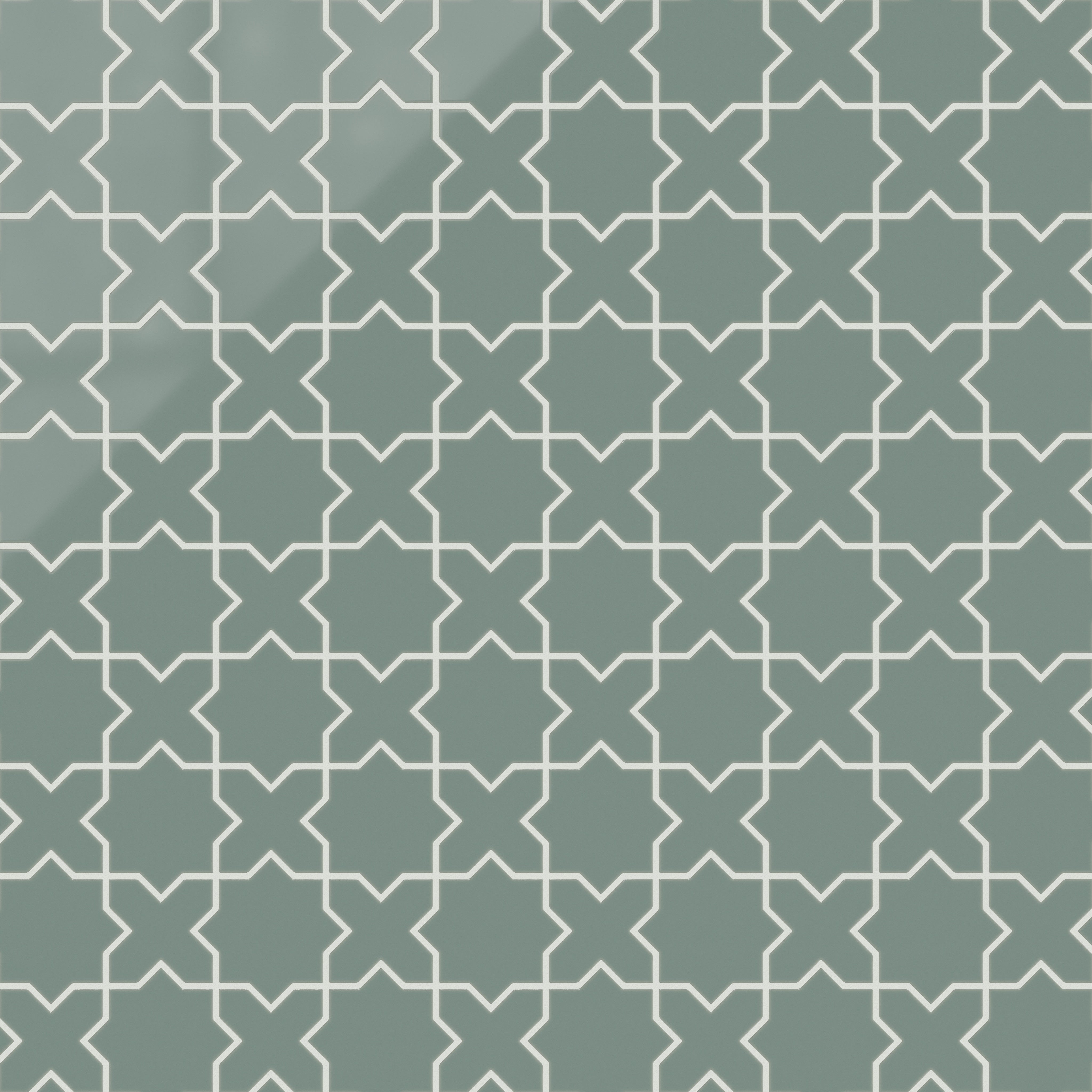 Mini Star & Cross Original Ceramic Tile in Flagstone Gloss