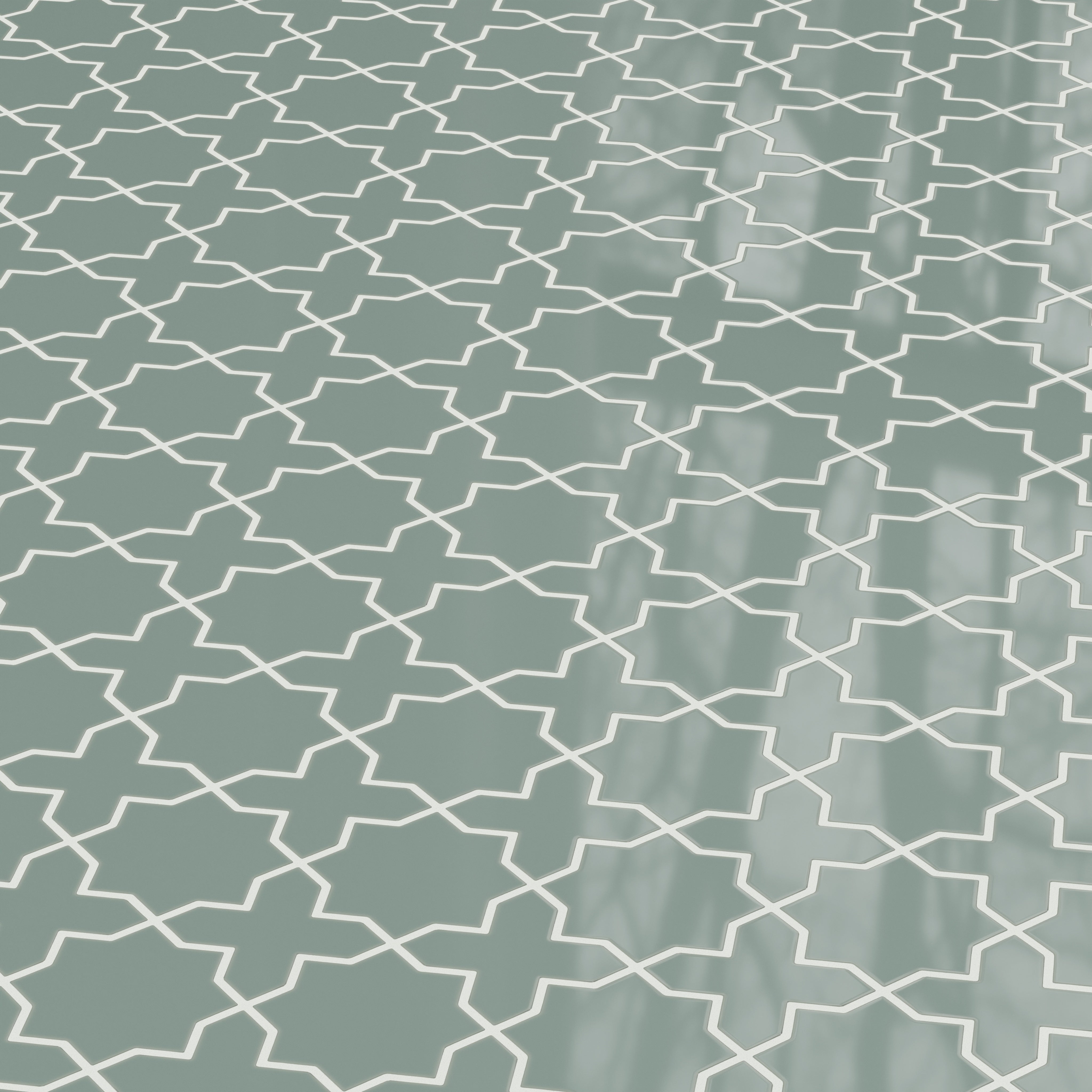 Mini Star & Cross Original Ceramic Tile in Flagstone Gloss